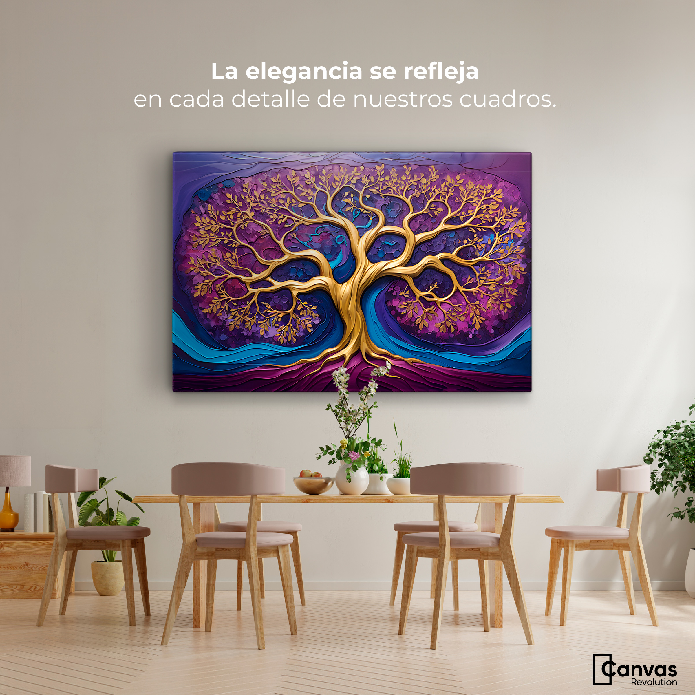Foto 3 pulgar | Cuadro Árbol De La Vida Canvas Árbol Vida Renacer 90x60