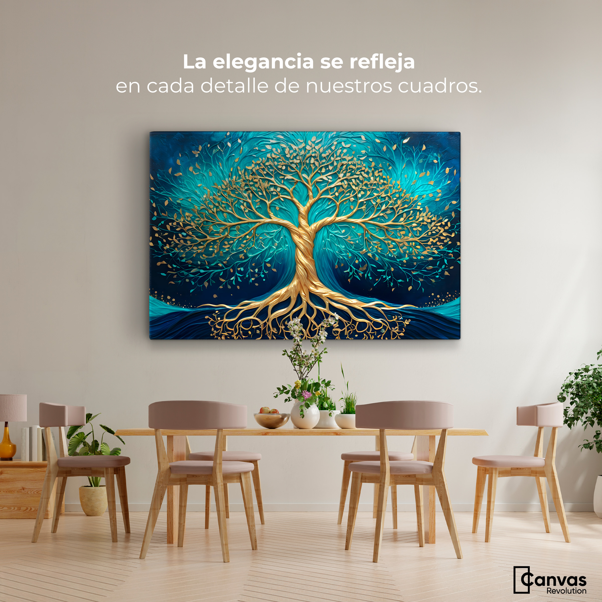 Foto 3 pulgar | Cuadro Árbol De La Vida Canvas Árbol Vida Luz 90x60