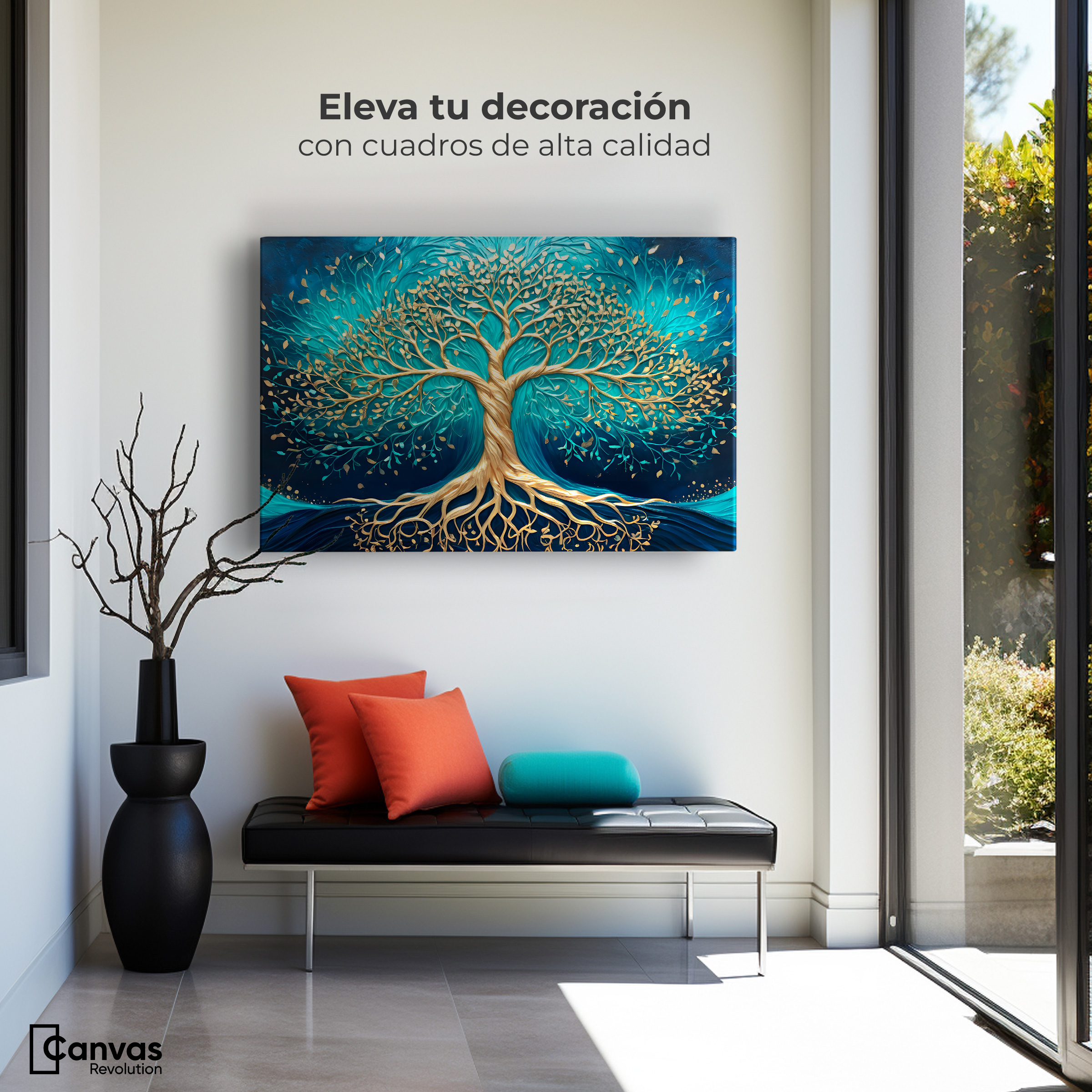 Foto 4 pulgar | Cuadro Árbol De La Vida Canvas Árbol Vida Luz 90x60