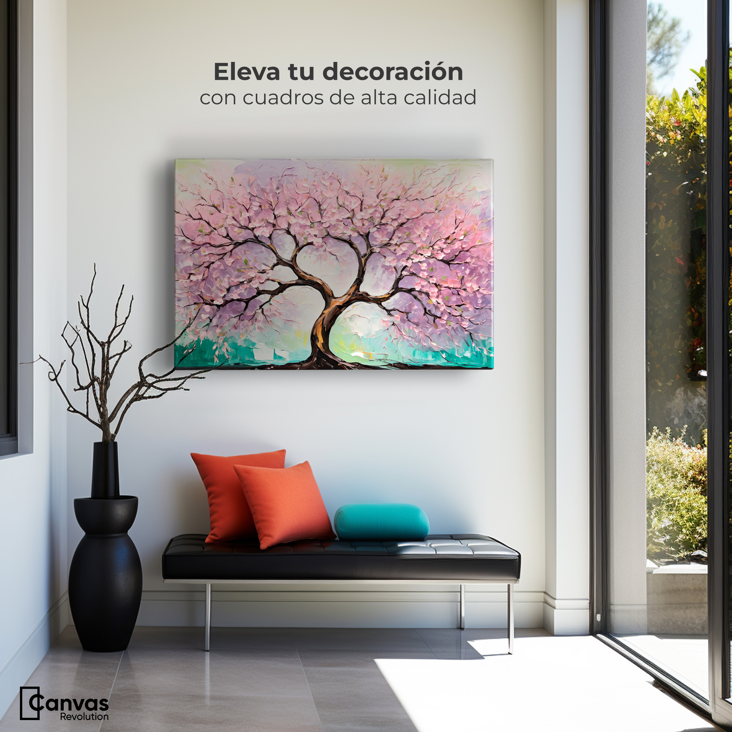 Foto 3 | Cuadro Árbol De La Vida Canvas Árbol Vida Pastel 90x60