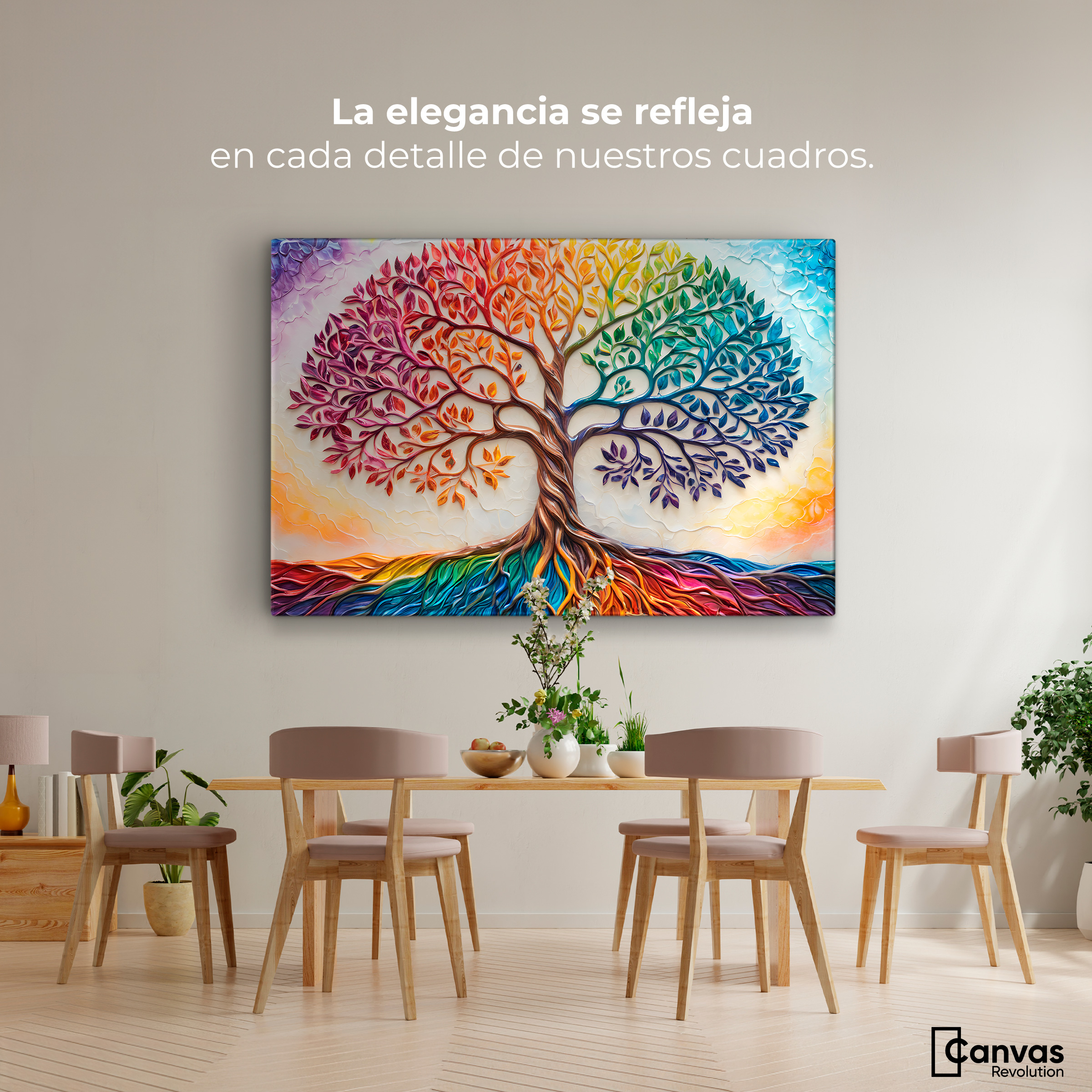 Foto 3 pulgar | Cuadro Árbol De La Vida Canvas Árbol Vida Milenio 90x60