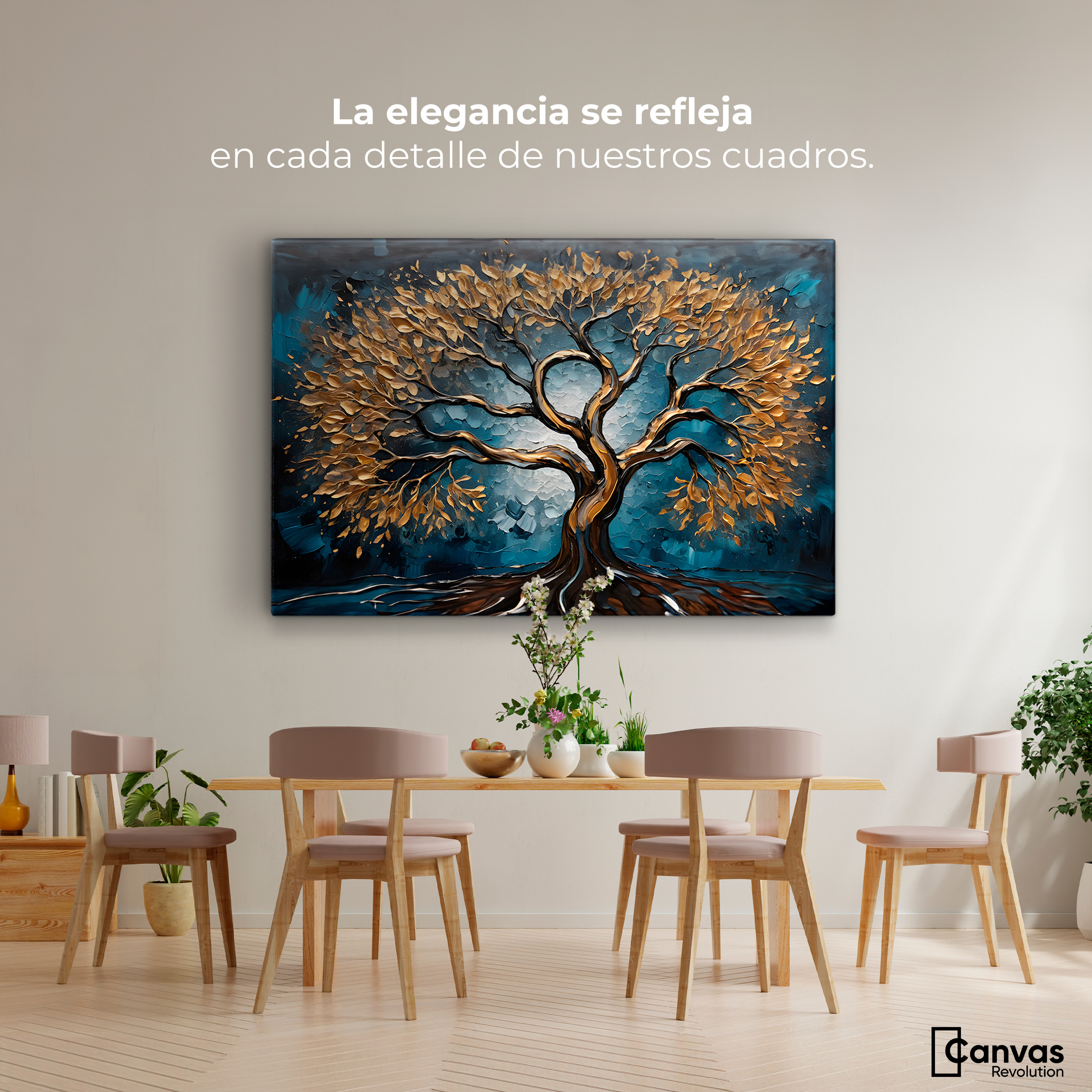 Foto 3 pulgar | Cuadro Árbol De La Vida Canvas Árbol Vida Origen 90x60