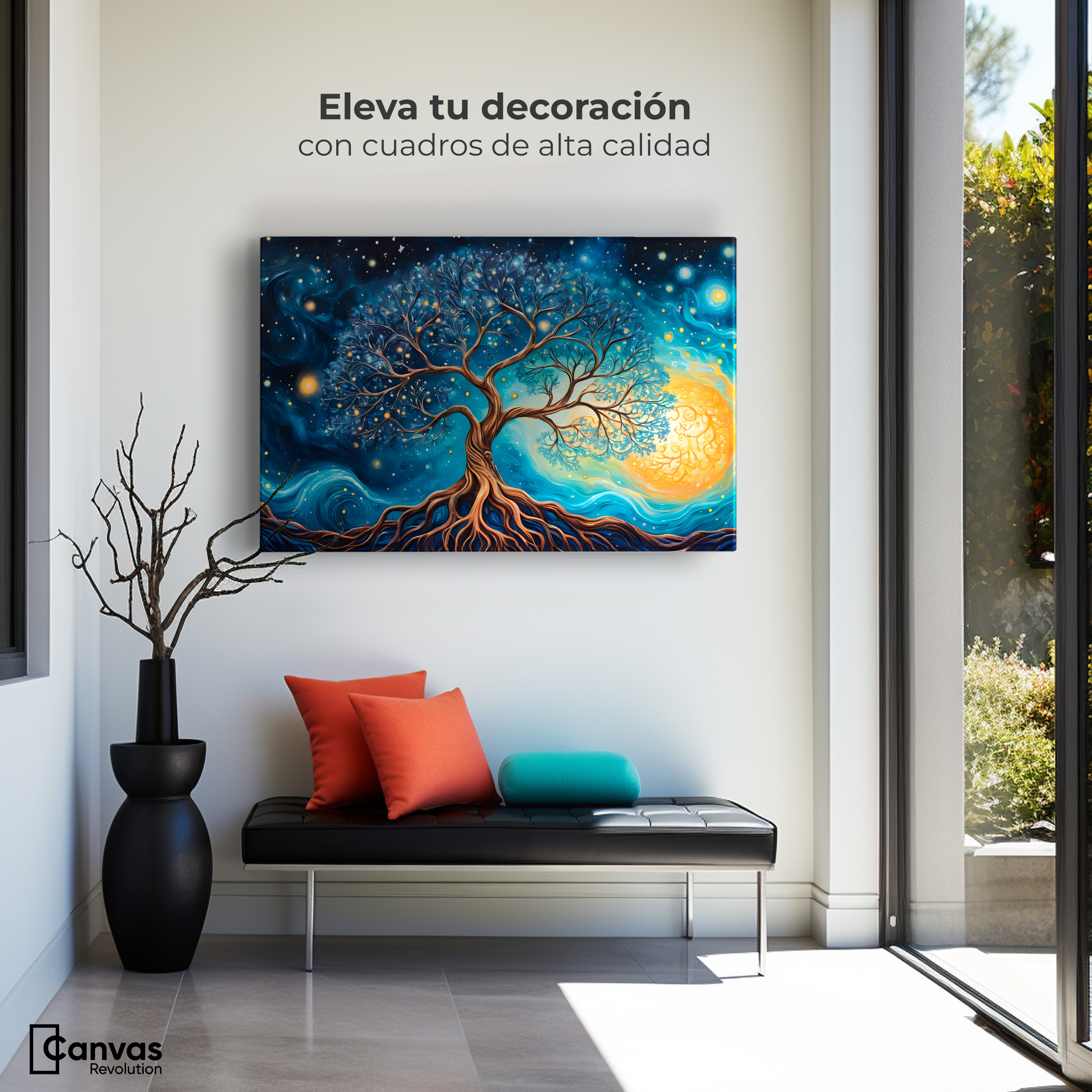 Foto 4 pulgar | Cuadro Árbol De La Vida Canvas Árbol Vida Universo 90x60