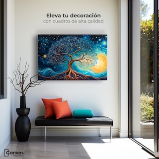 Foto 3 | Cuadro Árbol De La Vida Canvas Árbol Vida Universo 90x60