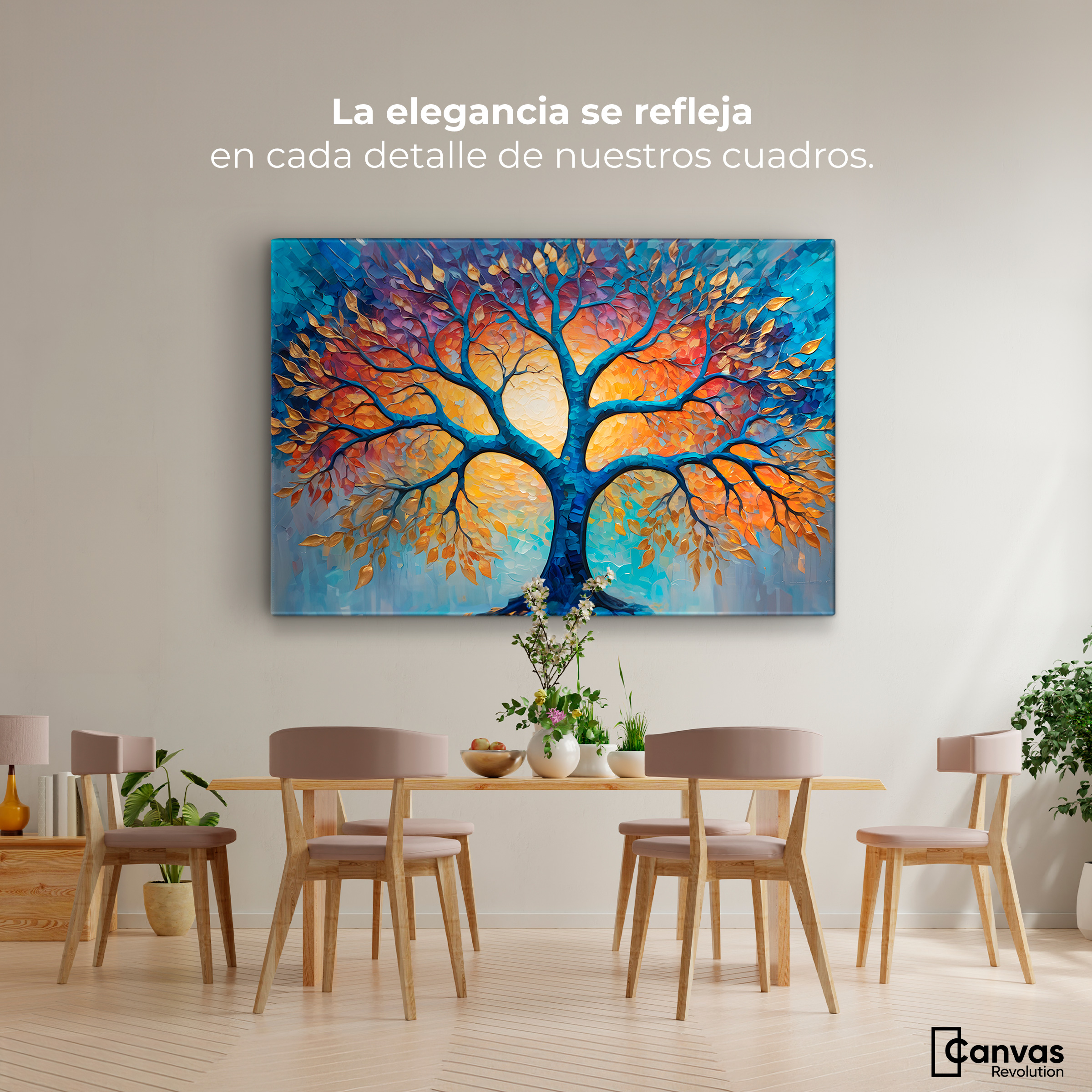 Foto 3 pulgar | Cuadro Árbol De La Vida Canvas Árbol Vida Danza 90x60