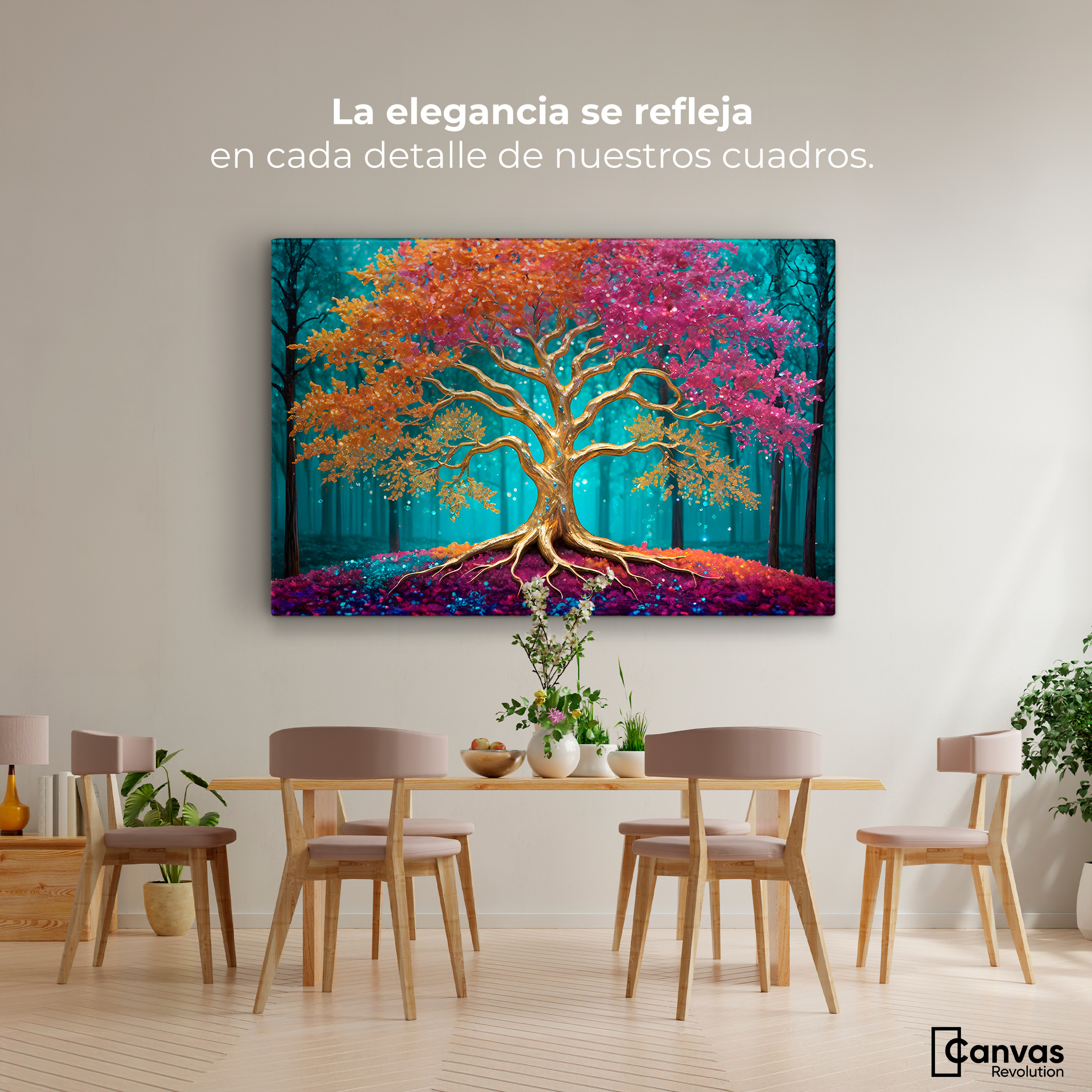 Foto 3 pulgar | Cuadro Árbol De La Vida Canvas Árbol Vida Radiante 90x60