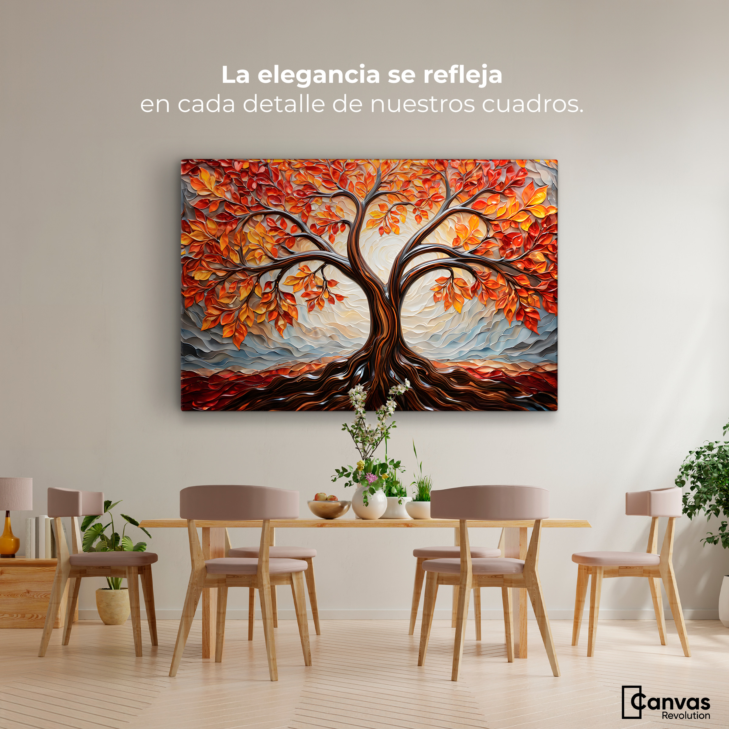 Foto 3 pulgar | Cuadro Árbol De La Vida Canvas Árbol Vida Viento 90x60