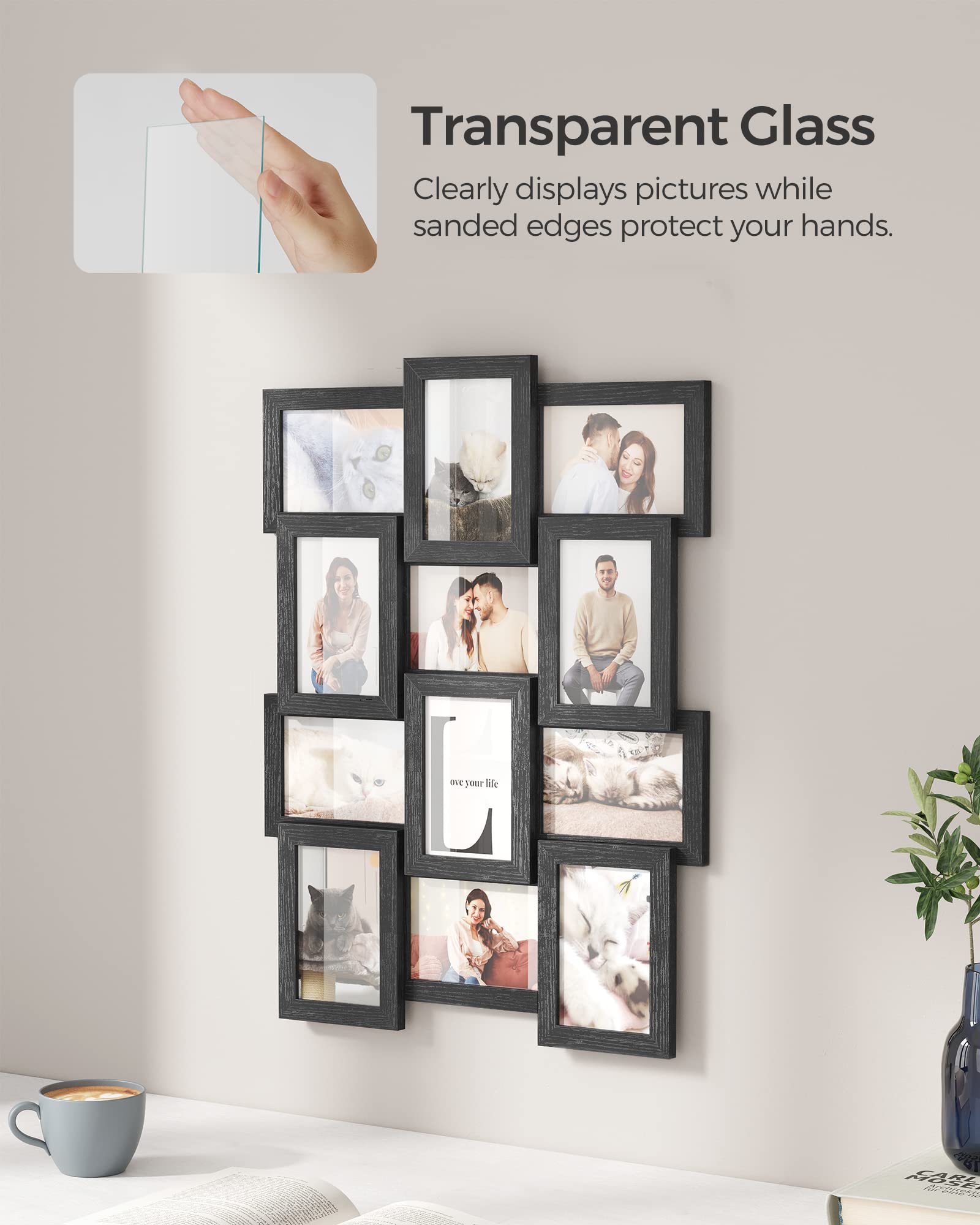 Foto 5 | Juego De 12 Marcos De Collage Songmics Para Pared, 4 X 6 Pulgadas - Venta Internacional.
