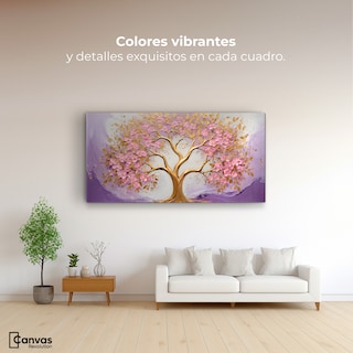 Foto 2 | Cuadro Árbol De La Vida Canvas Árbol Vida Oro Rosa 120x60