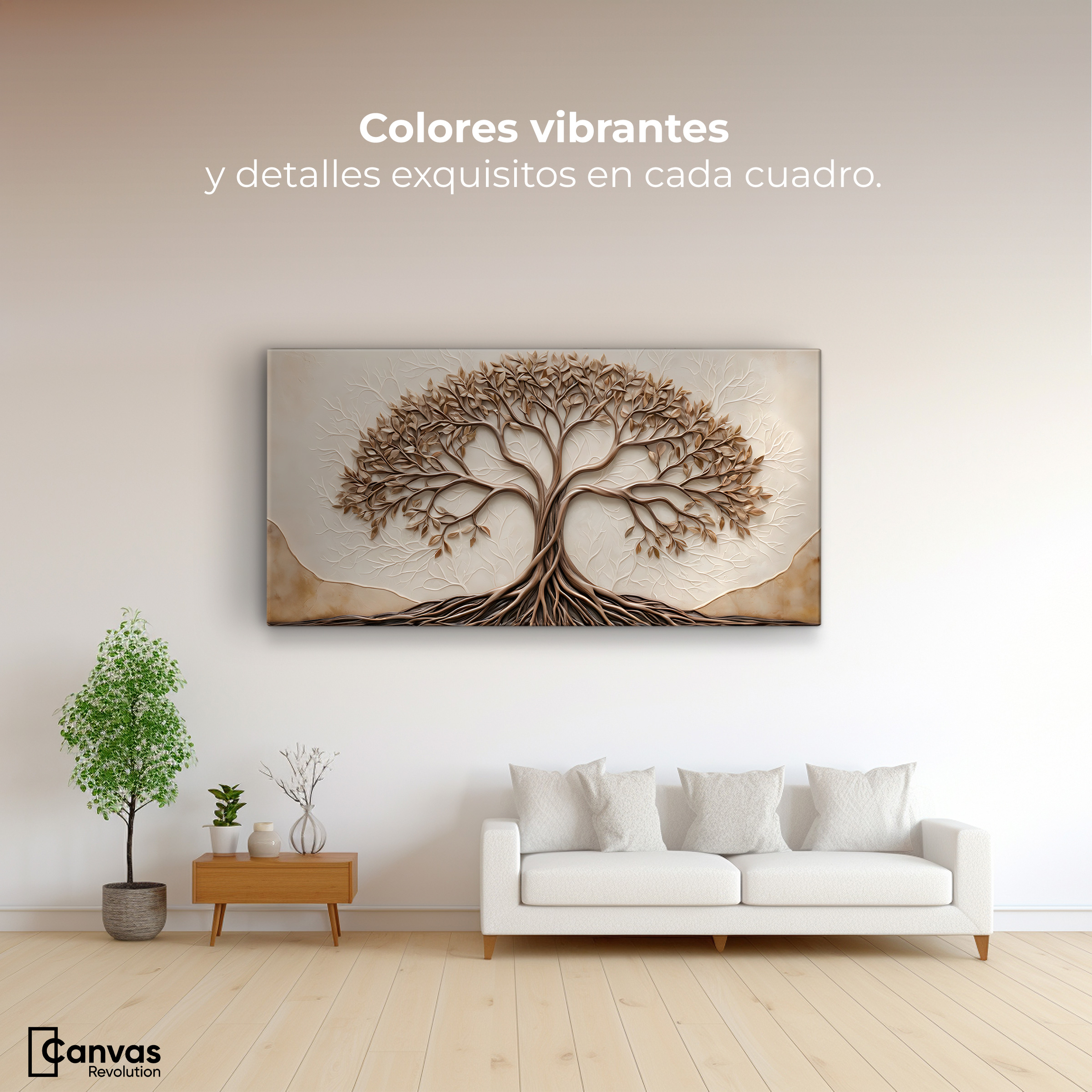 Foto 3 pulgar | Cuadro Árbol De La Vida Canvas Árbol Vida Interior 120x60