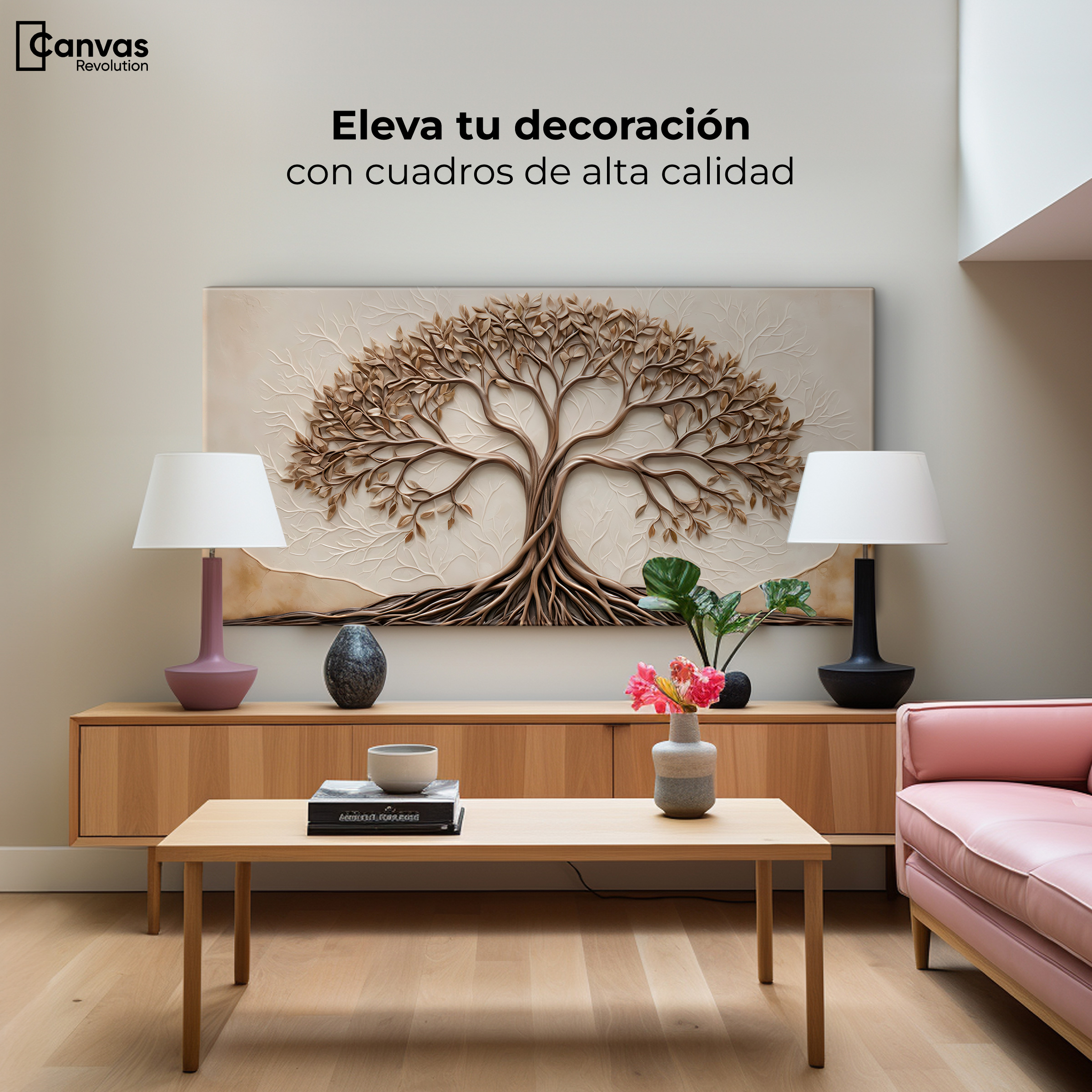 Foto 4 pulgar | Cuadro Árbol De La Vida Canvas Árbol Vida Interior 120x60