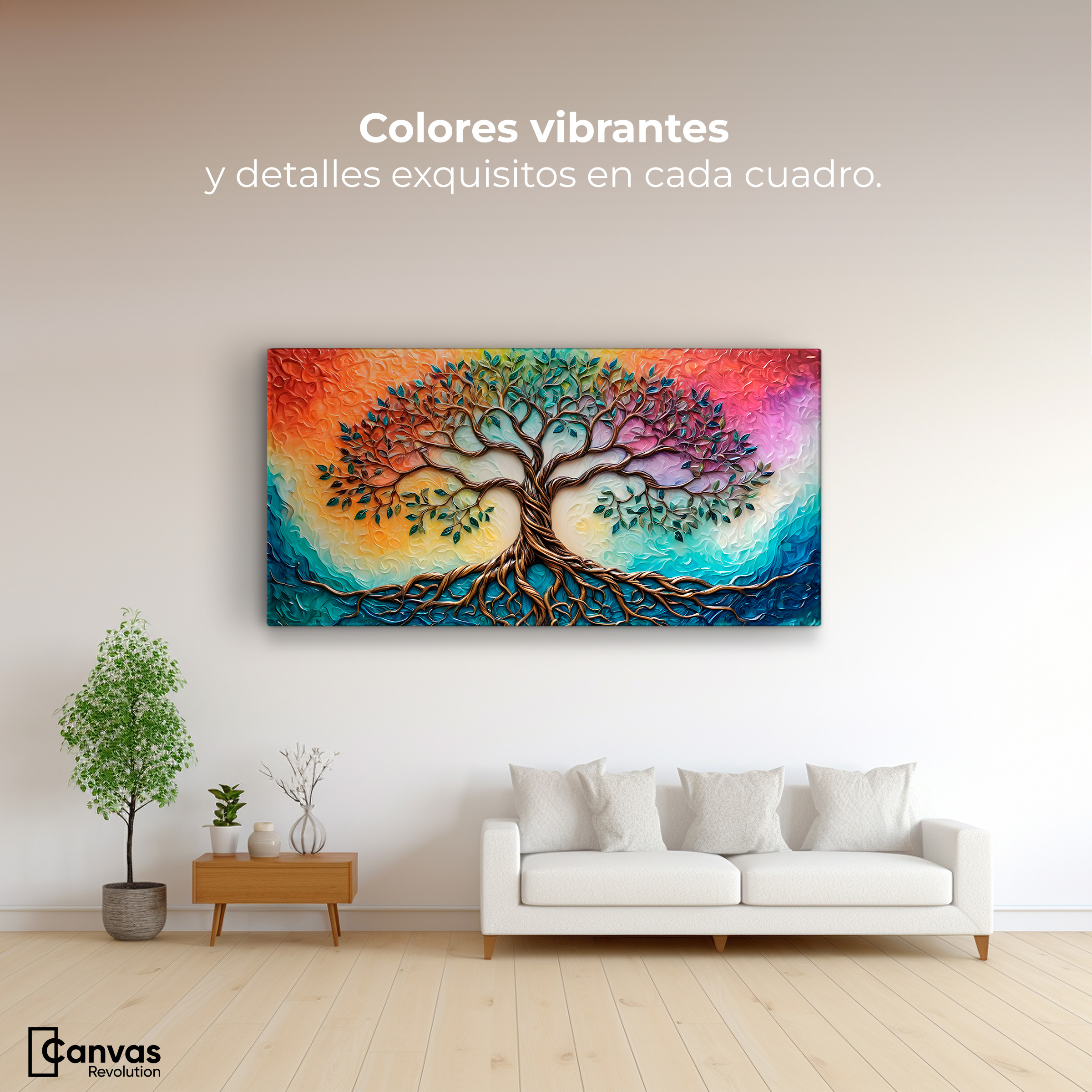 Foto 3 pulgar | Cuadro Árbol De La Vida Canvas Árbol Vida Astral 120x60