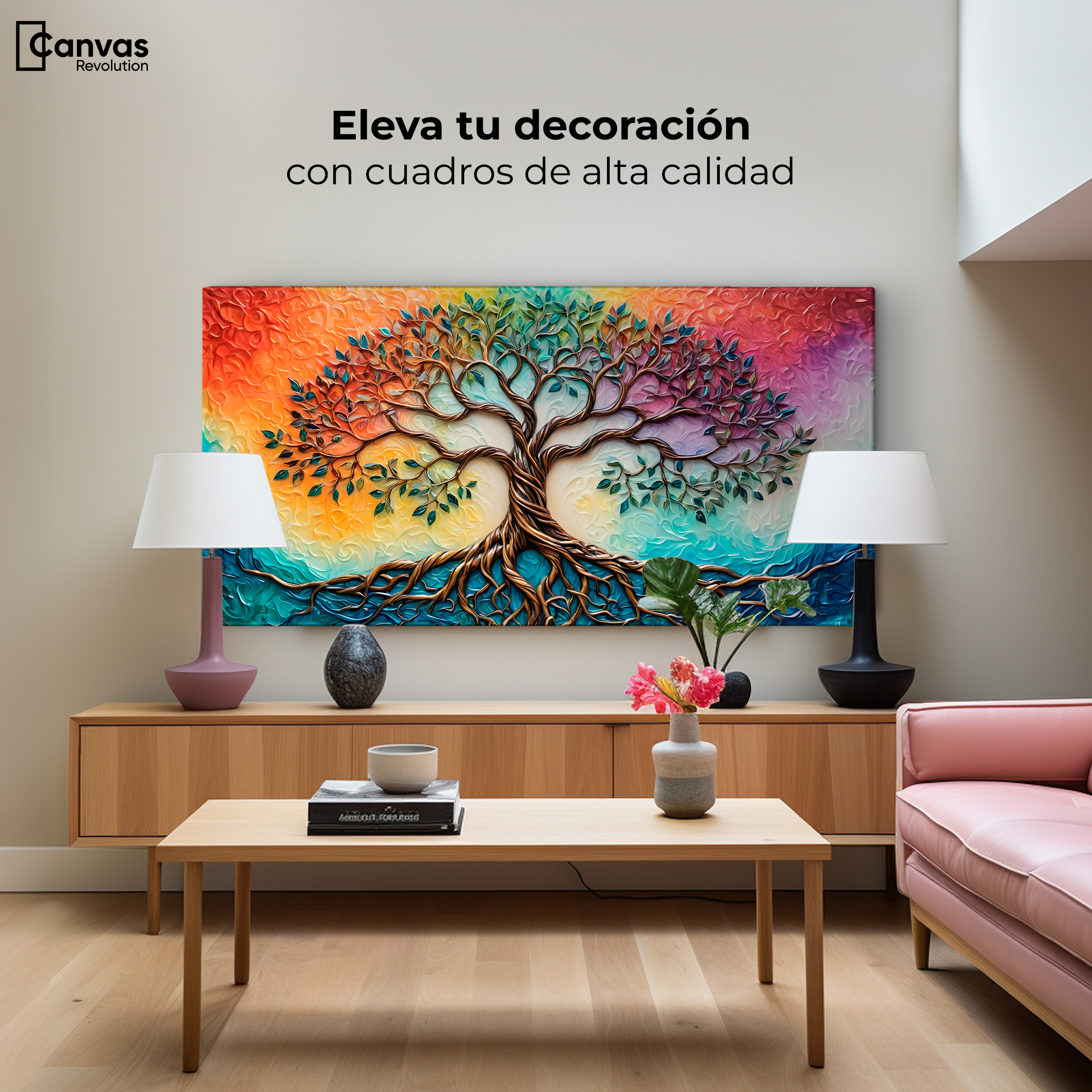 Foto 4 pulgar | Cuadro Árbol De La Vida Canvas Árbol Vida Astral 120x60