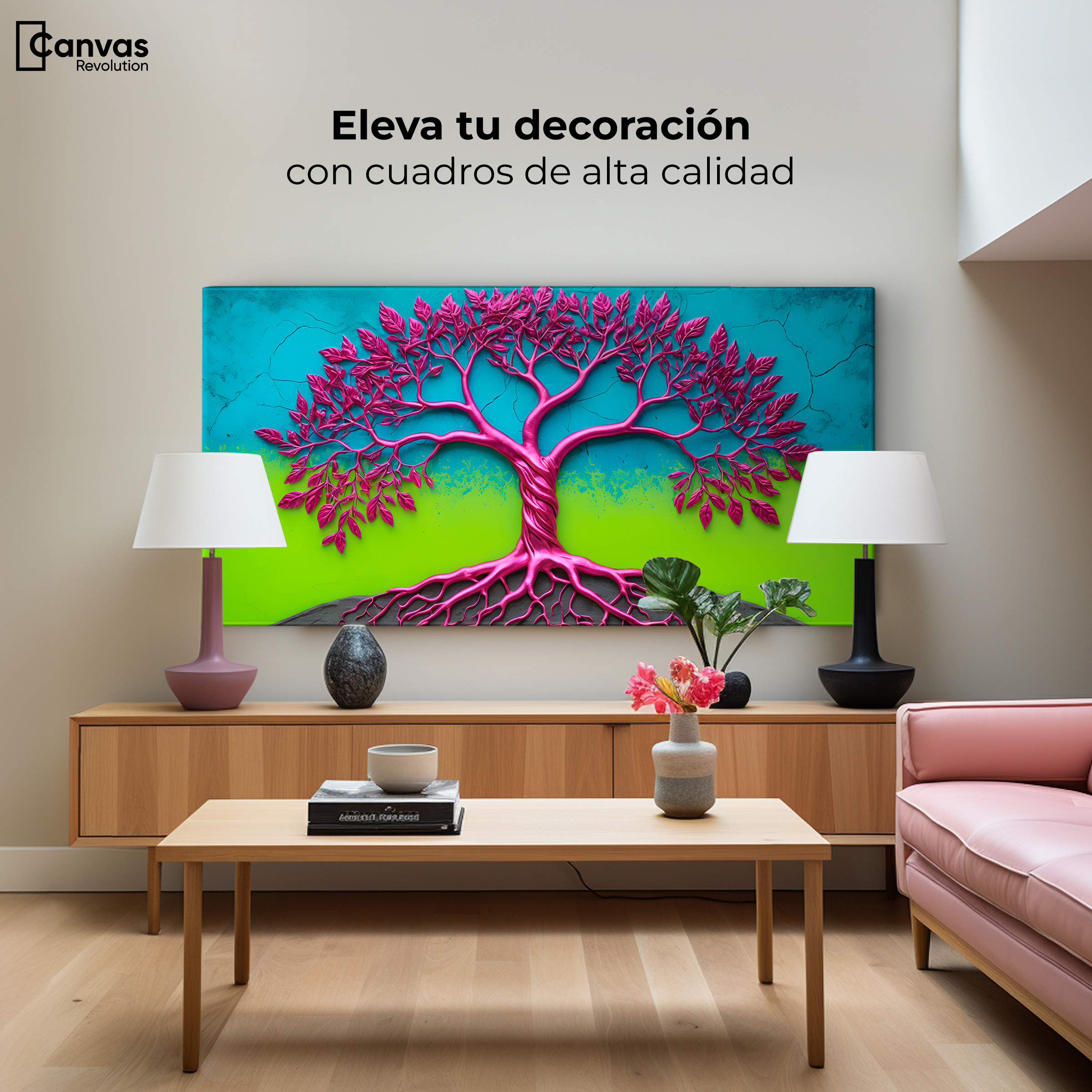 Foto 4 pulgar | Cuadro Árbol De La Vida Canvas Árbol Vida Místico 120x60