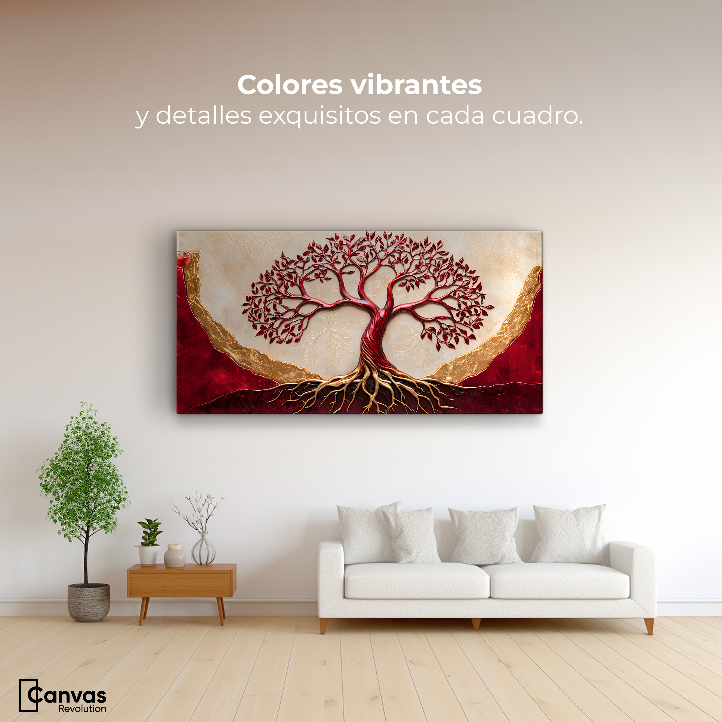 Foto 3 pulgar | Cuadro Árbol De La Vida Canvas Árbol Vida Esencia 120x60