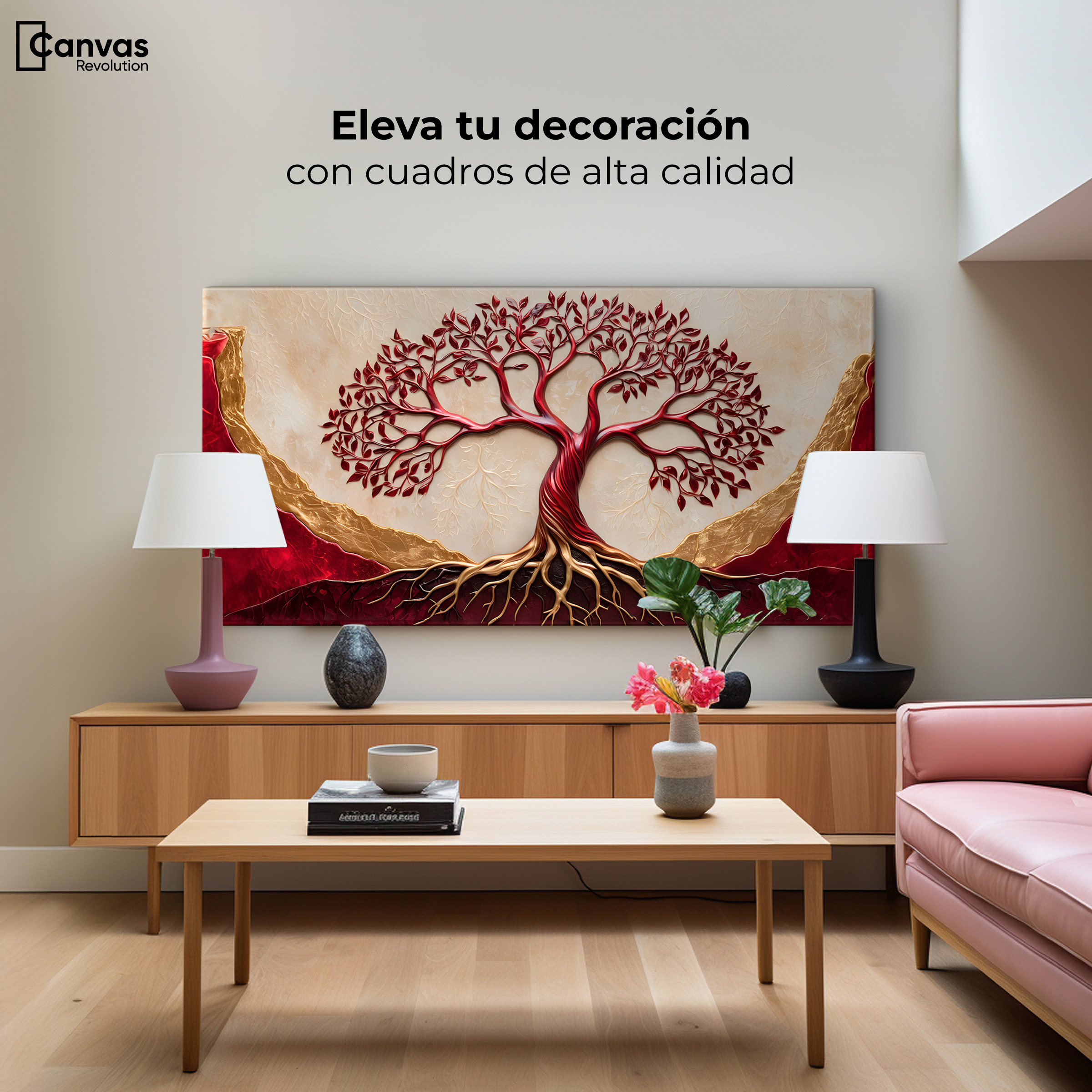 Foto 4 pulgar | Cuadro Árbol De La Vida Canvas Árbol Vida Esencia 120x60
