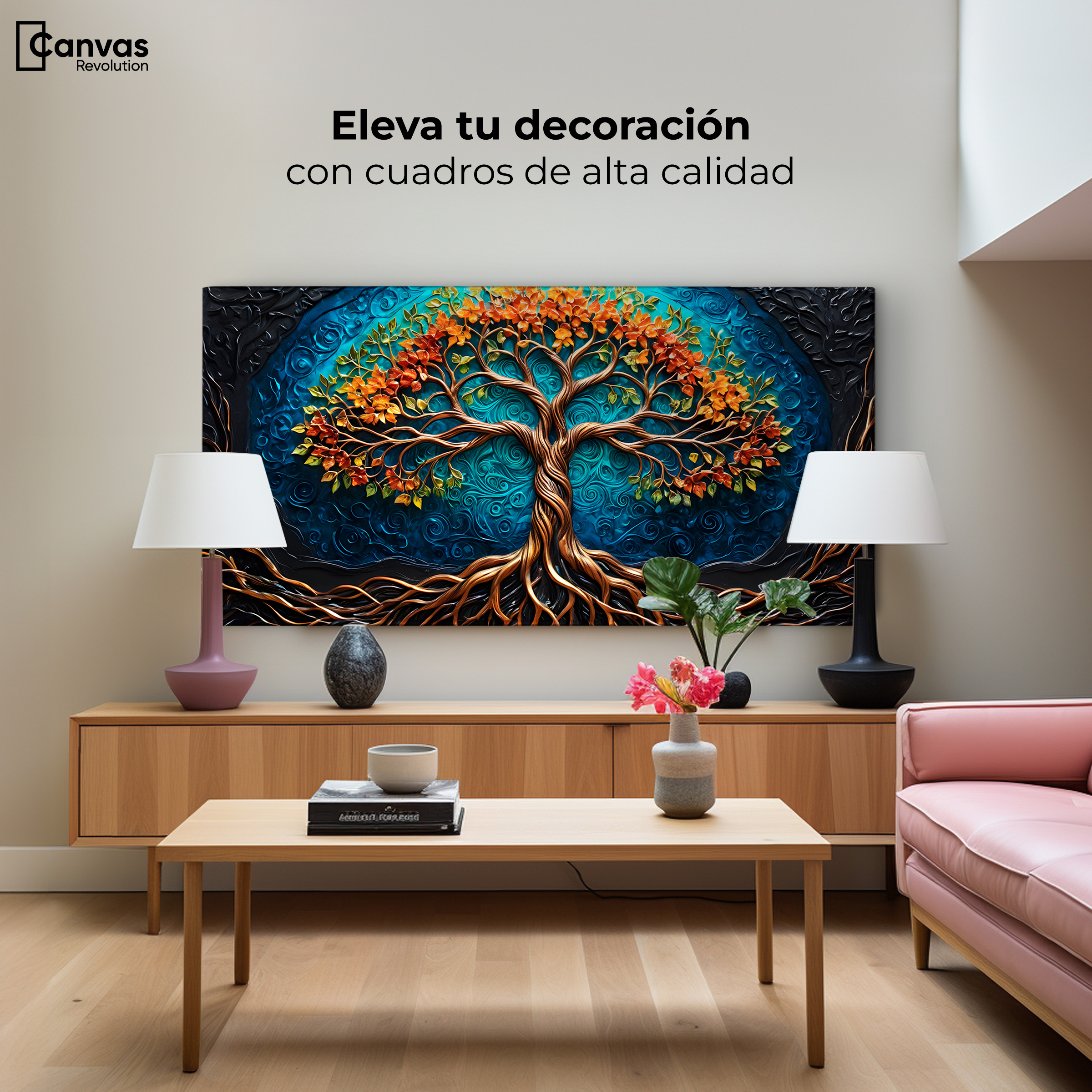 Foto 4 pulgar | Cuadro Árbol De La Vida Canvas Árbol Vida Sereno 120x60