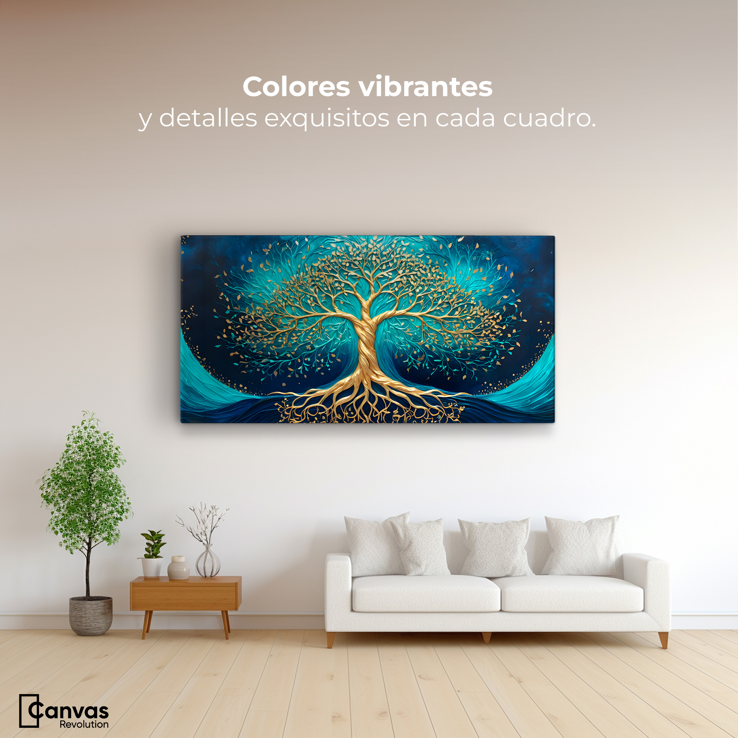Foto 3 pulgar | Cuadro Árbol De La Vida Canvas Árbol Vida Luz 120x60