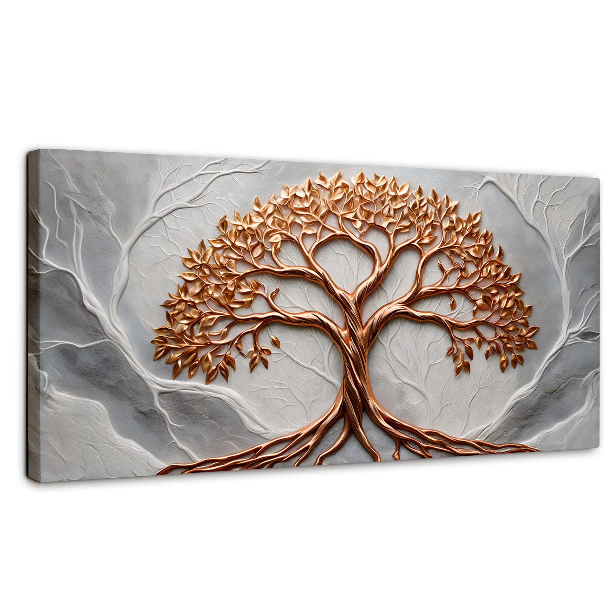 Foto 2 pulgar | Cuadro Árbol De La Vida Canvas Árbol Piedra Oro 120x60