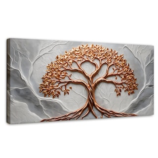 Foto 1 | Cuadro Árbol De La Vida Canvas Árbol Piedra Oro 120x60