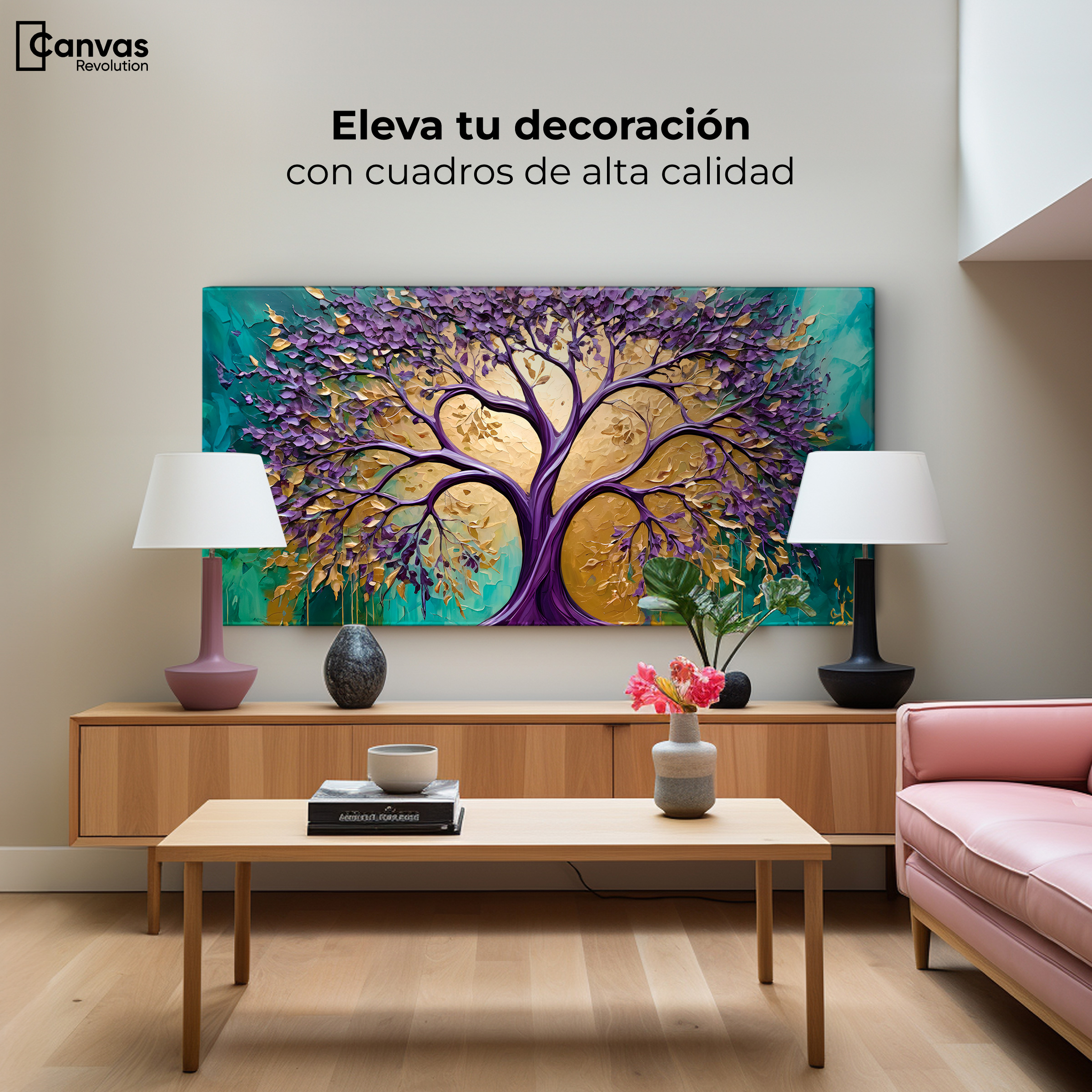 Foto 4 pulgar | Cuadro Árbol De La Vida Canvas Árbol Vida Recuerdo 120x60