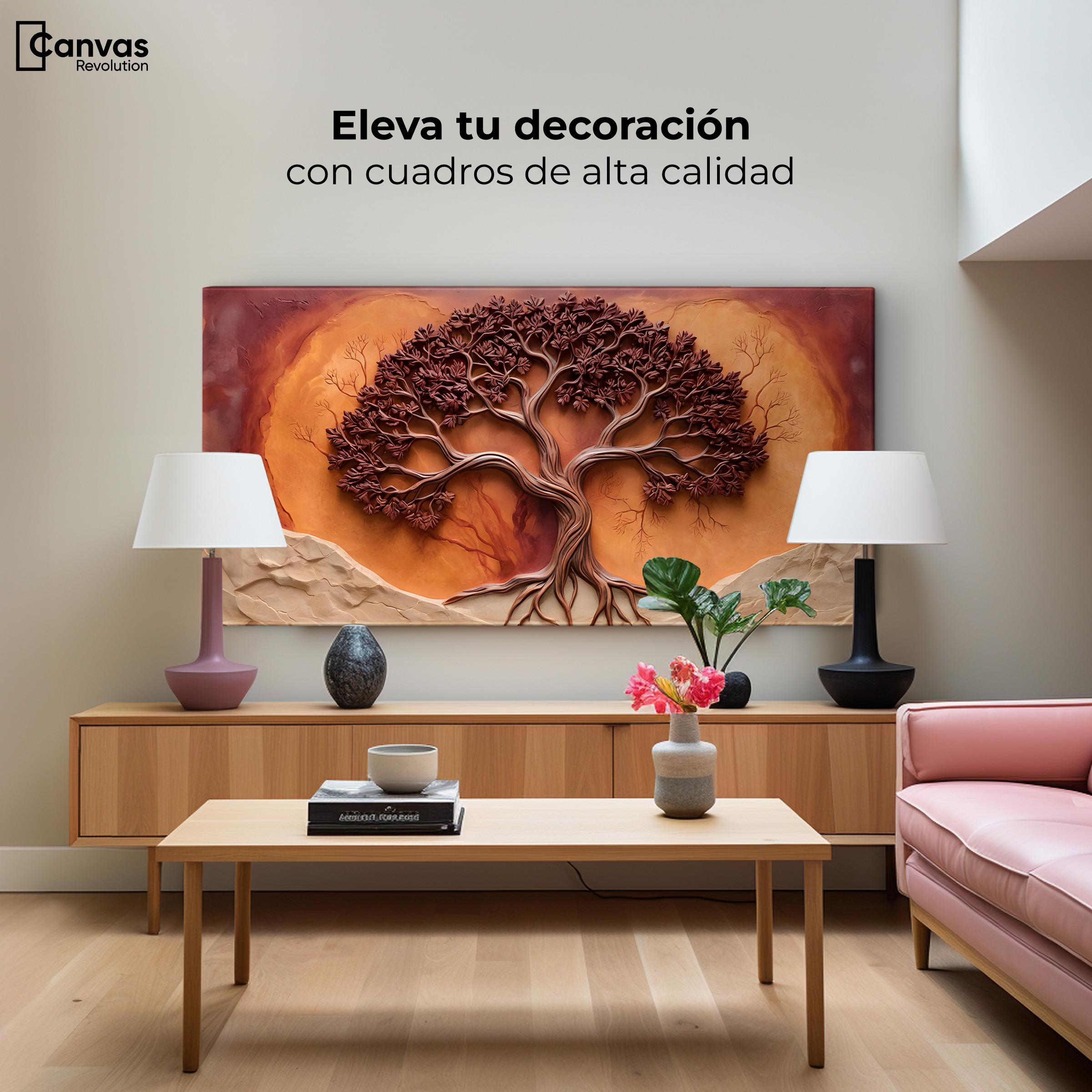 Foto 4 pulgar | Cuadro Árbol De La Vida Canvas Árbol Vida Pasión 120x60