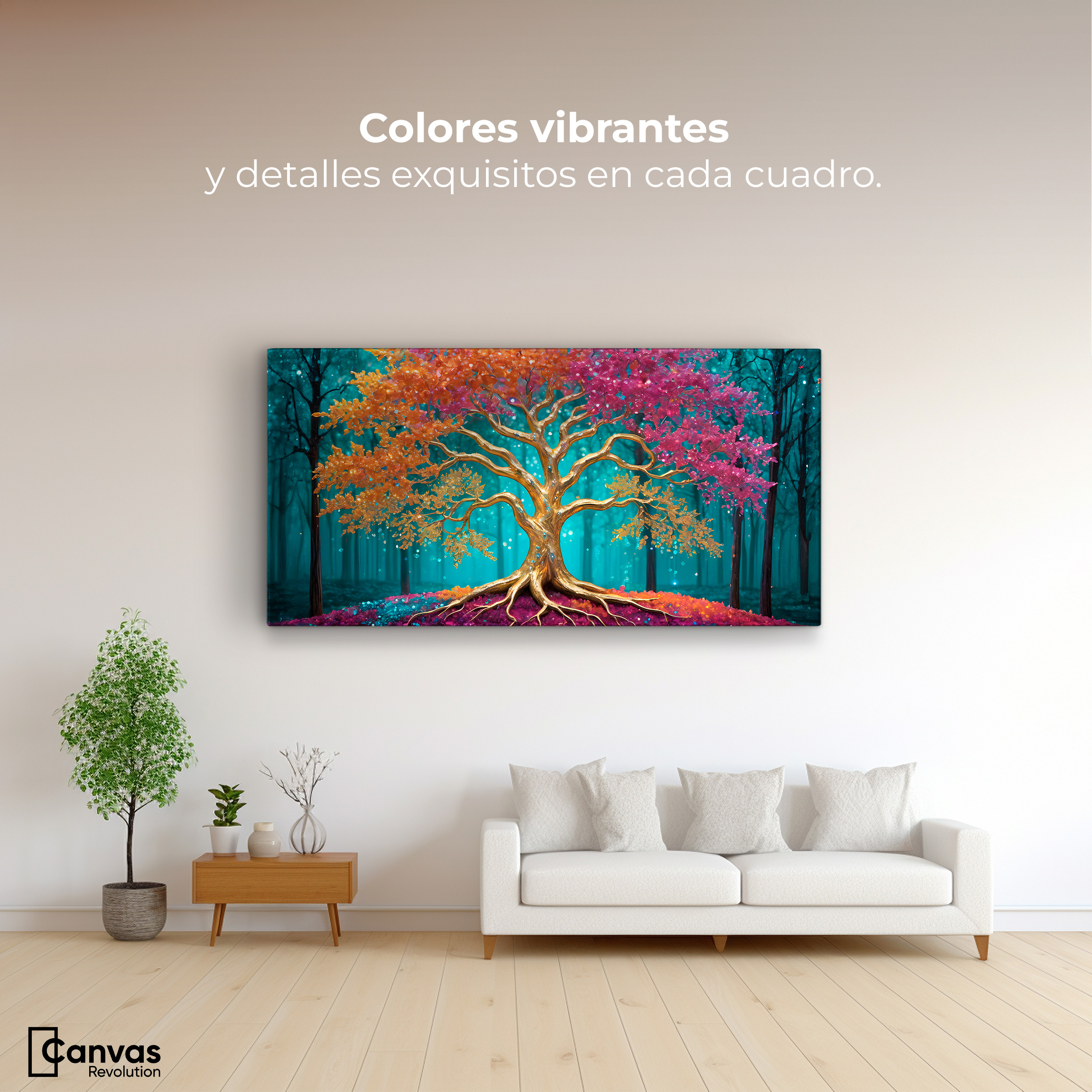 Foto 3 pulgar | Cuadro Árbol De La Vida Canvas Árbol Vida Radiante 120x60