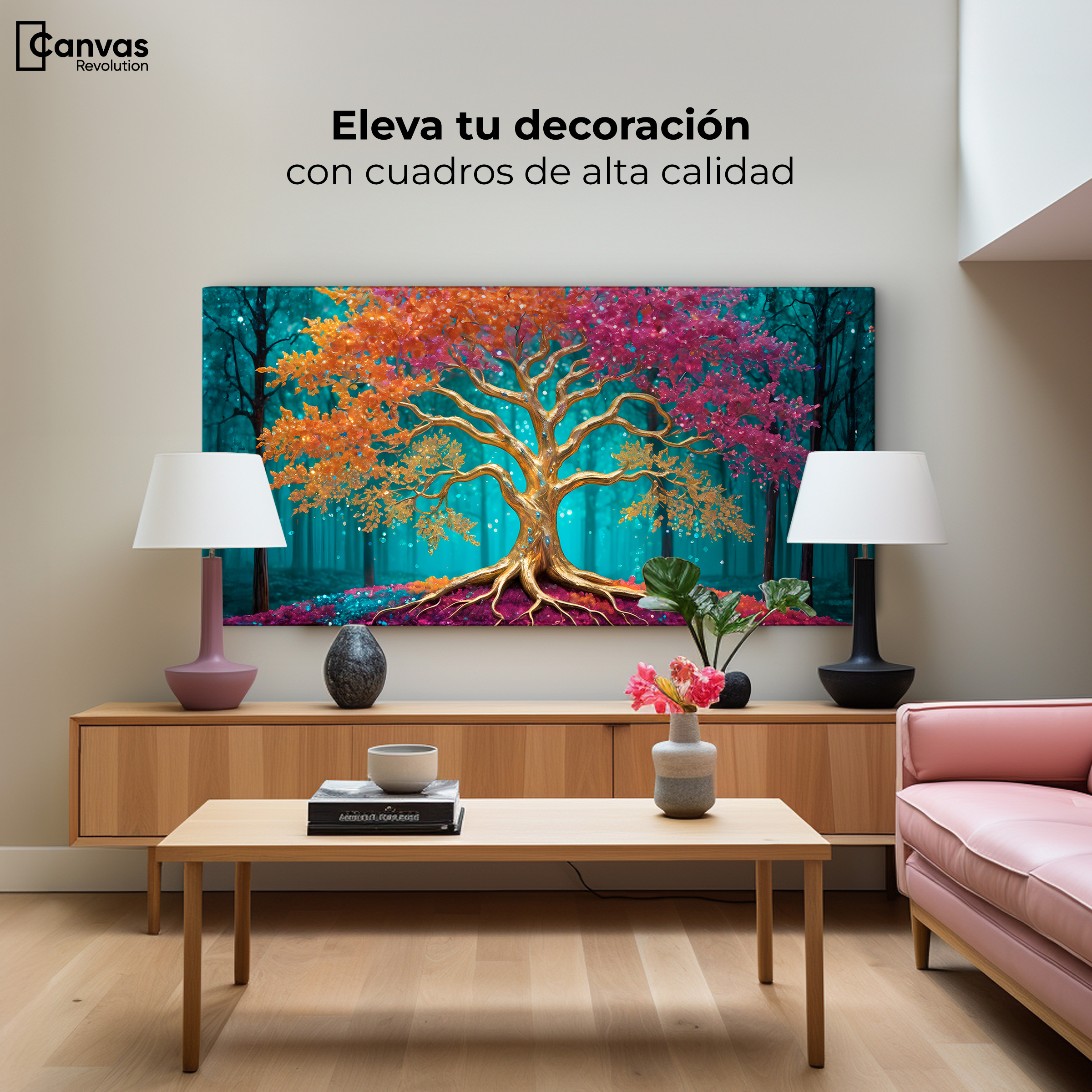 Foto 4 pulgar | Cuadro Árbol De La Vida Canvas Árbol Vida Radiante 120x60