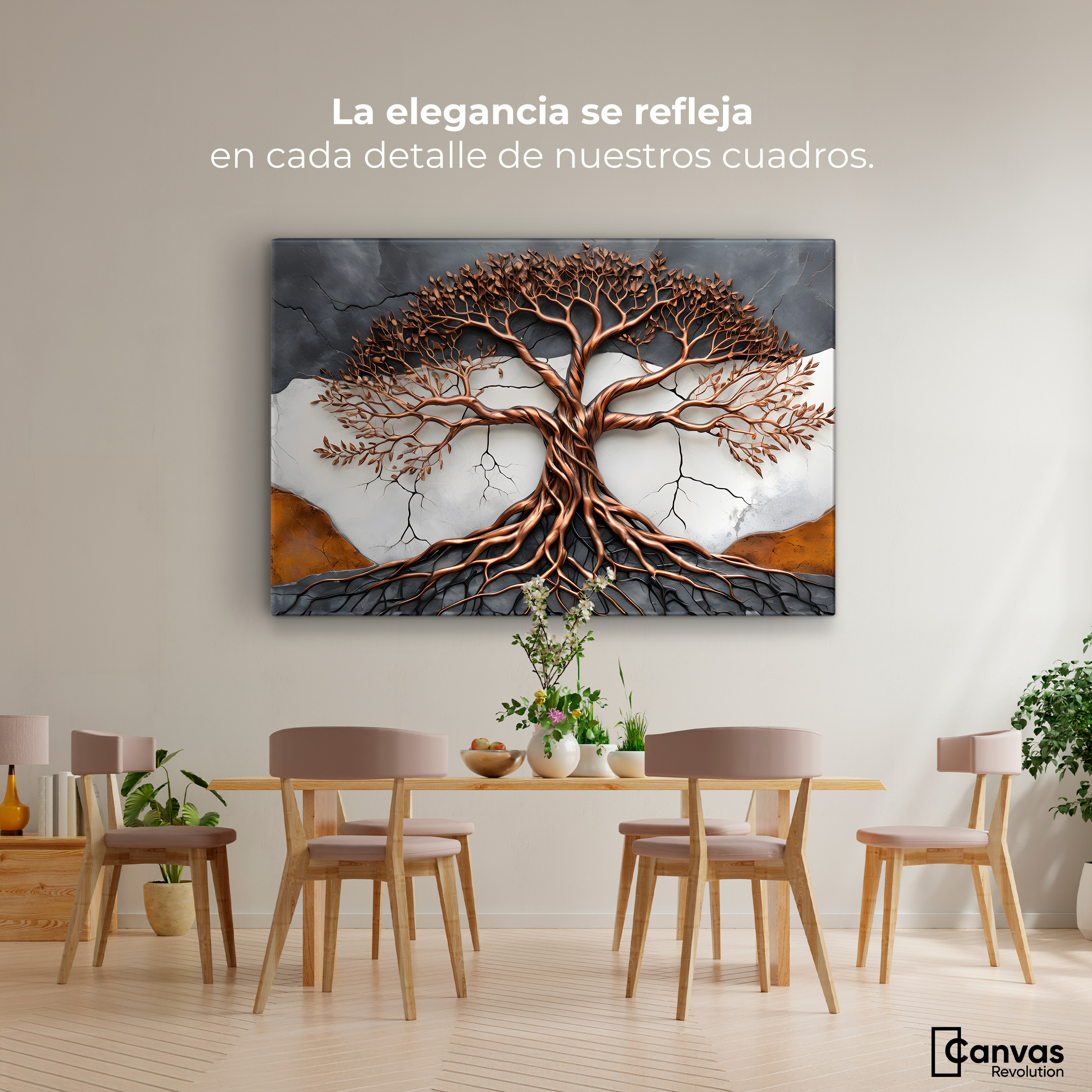 Foto 3 pulgar | Cuadro Árbol De La Vida Canvas Árbol Vida Creación 120x60