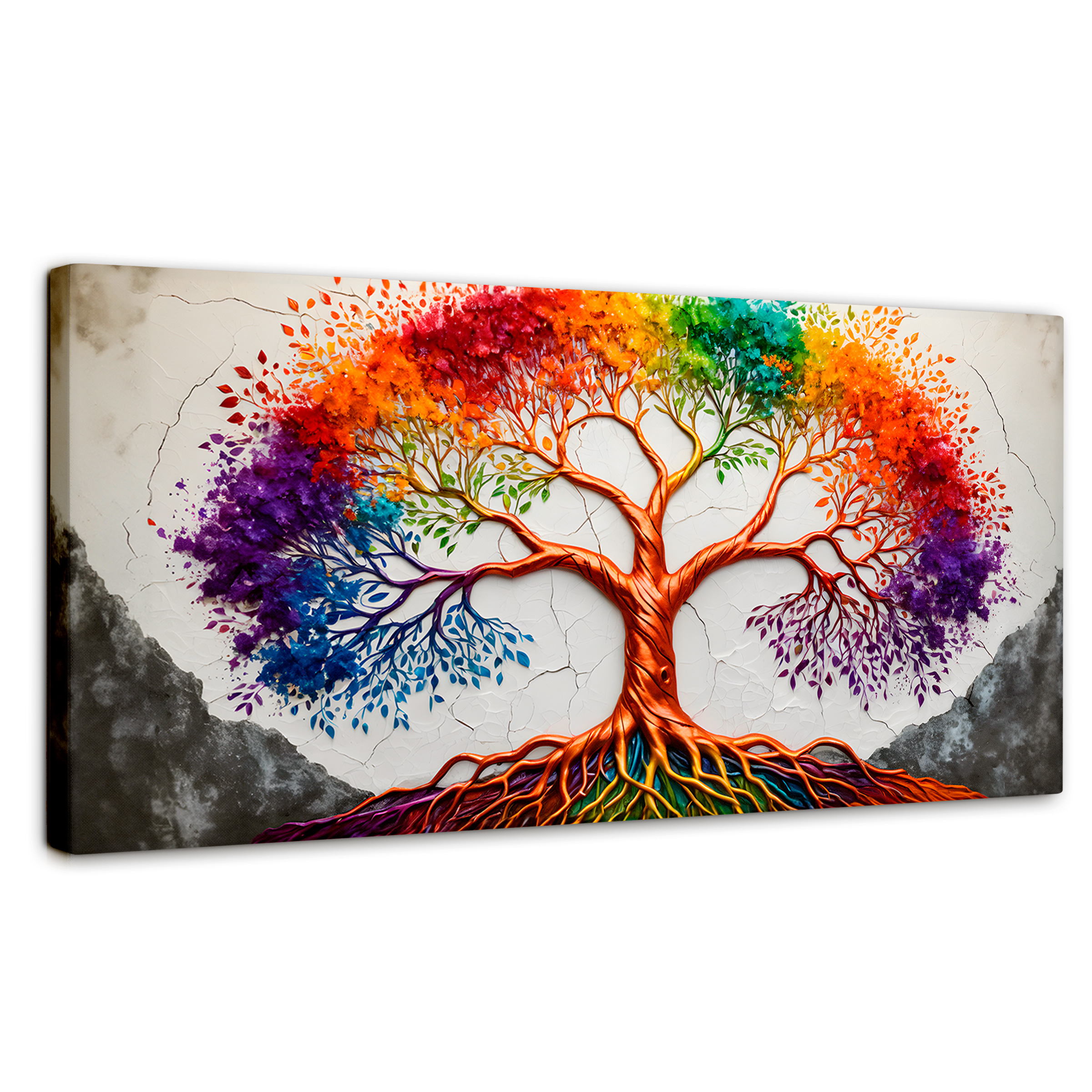 Foto 2 pulgar | Cuadro Árbol De La Vida Canvas Árbol Vida Arcoiris 120x60