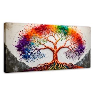 Foto 1 | Cuadro Árbol De La Vida Canvas Árbol Vida Arcoiris 120x60