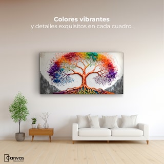 Foto 2 | Cuadro Árbol De La Vida Canvas Árbol Vida Arcoiris 120x60