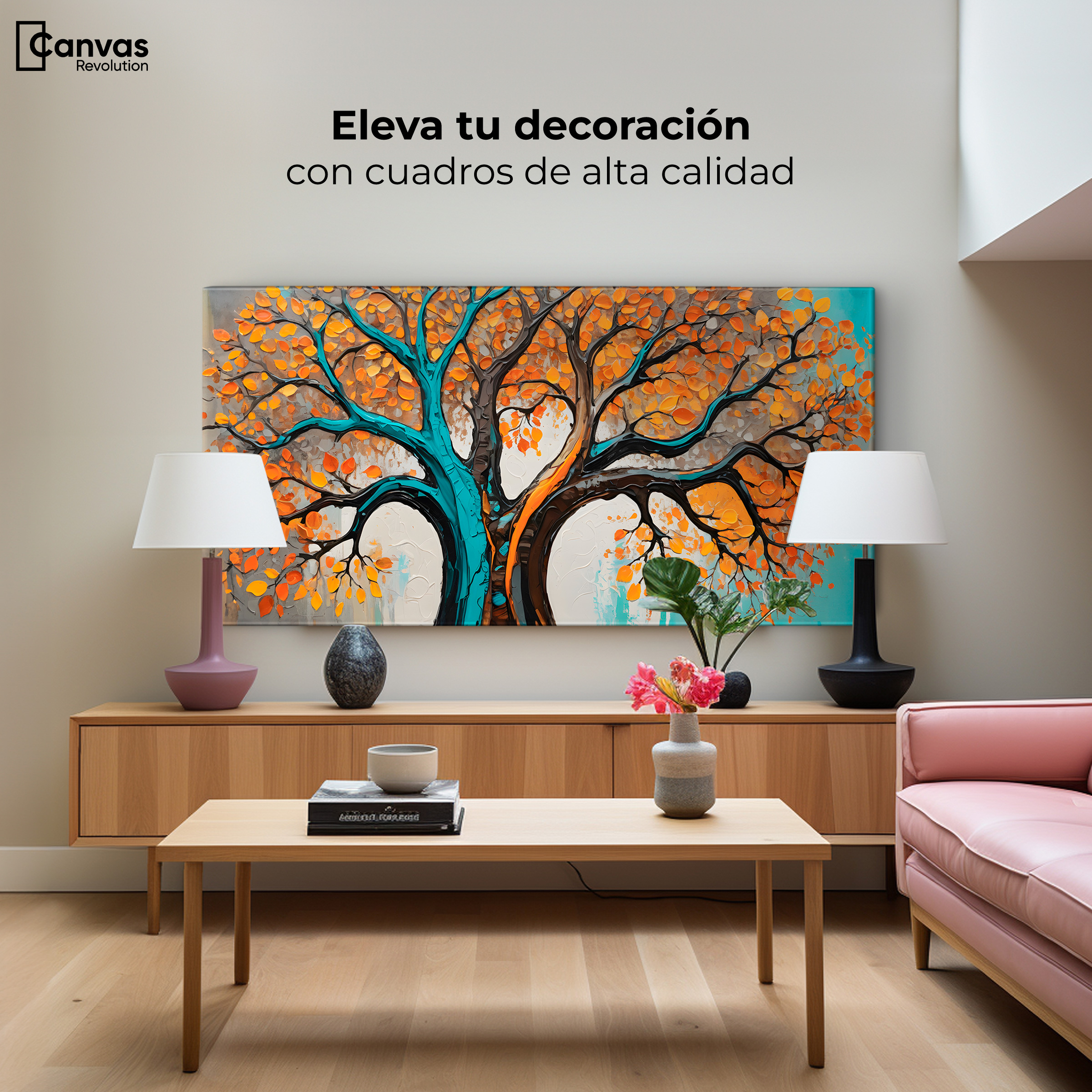 Foto 4 pulgar | Cuadro Árbol De La Vida Canvas Árbol Vida Crecer 120x60