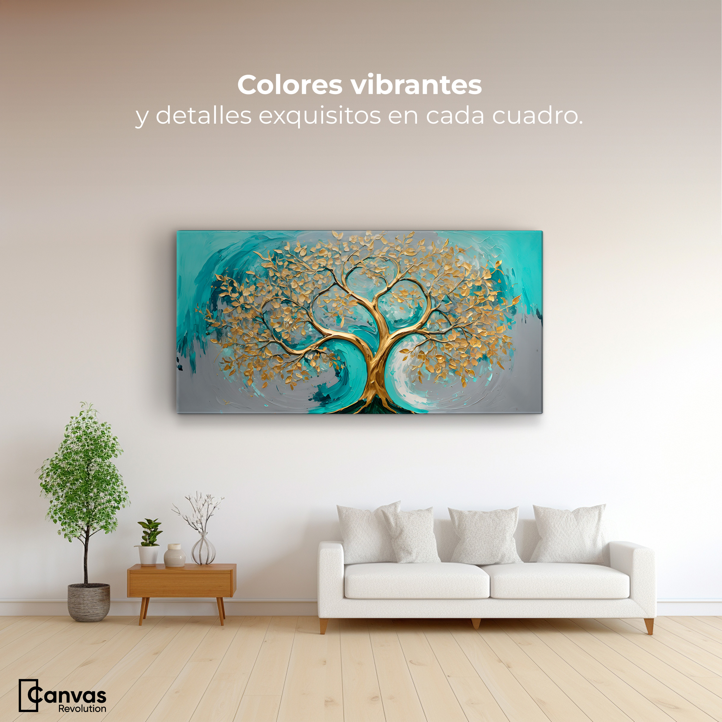Foto 3 pulgar | Cuadro Árbol De La Vida Canvas Árbol Vida Rocío 120x60