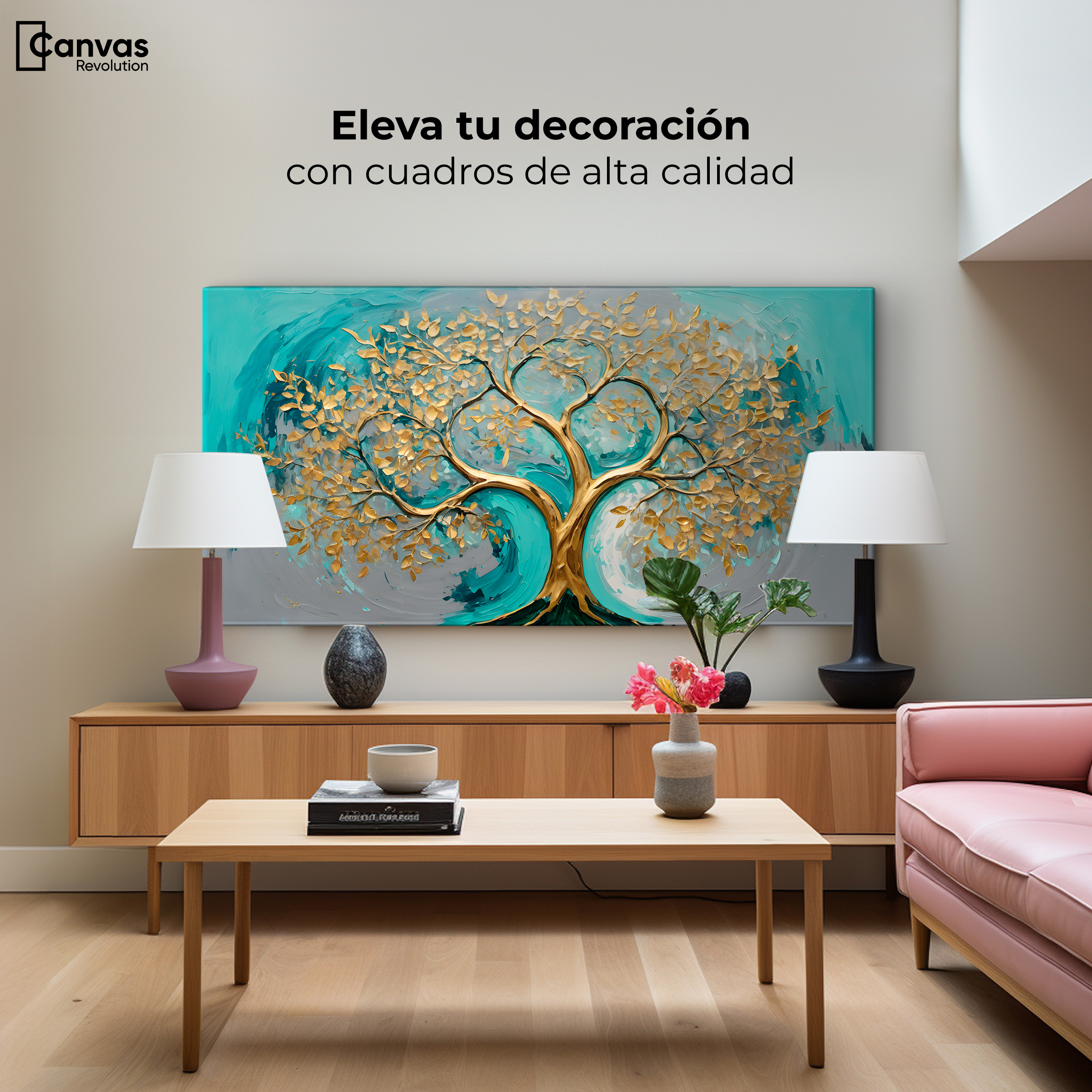 Foto 4 pulgar | Cuadro Árbol De La Vida Canvas Árbol Vida Rocío 120x60