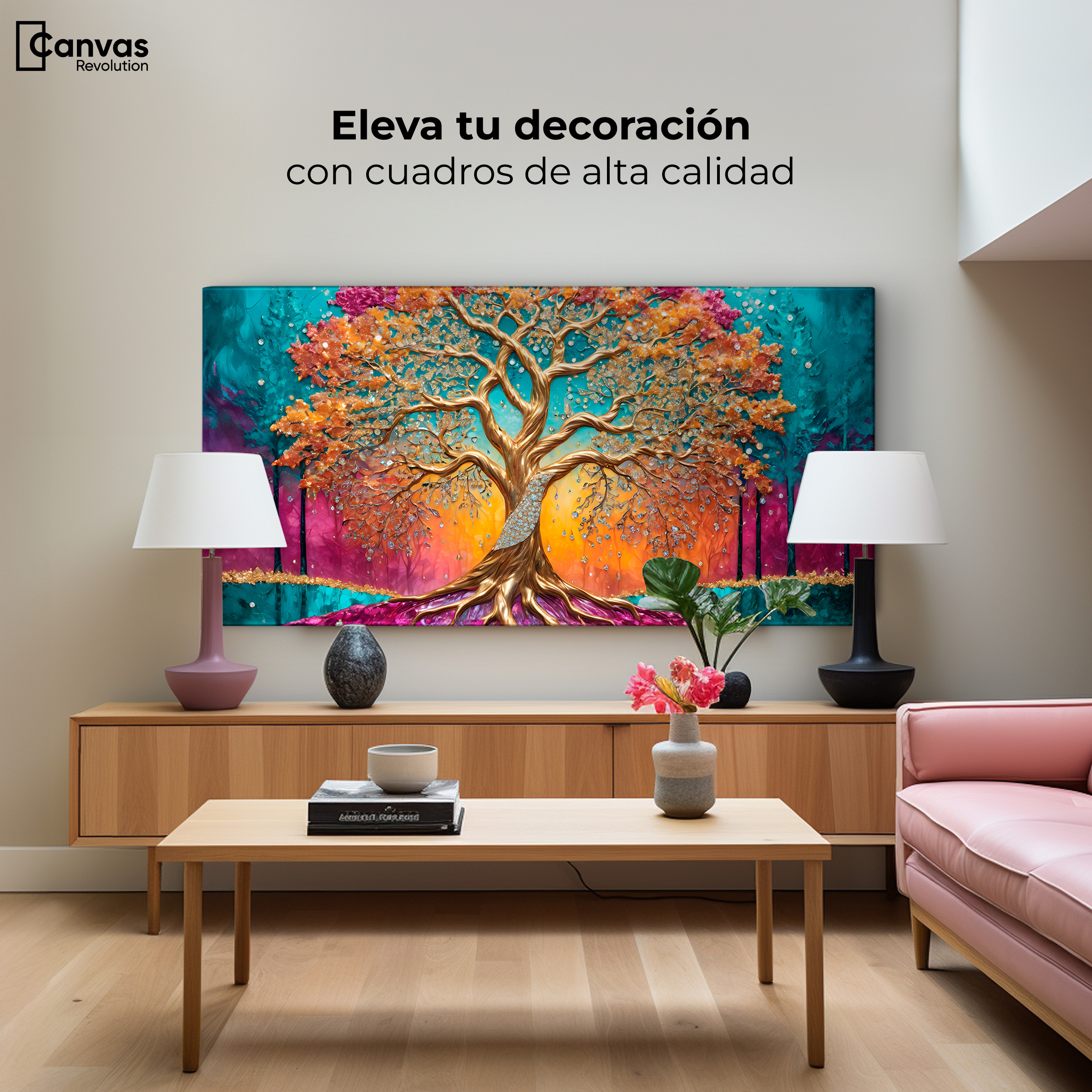 Foto 4 pulgar | Cuadro Árbol De La Vida Canvas Árbol Vida Alba 120x60