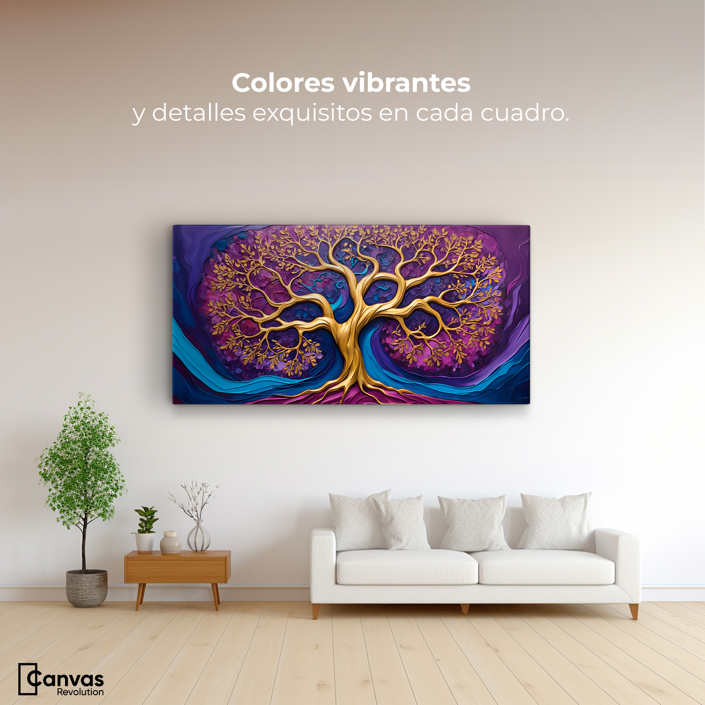 Foto 3 pulgar | Cuadro Árbol De La Vida Canvas Árbol Vida Renacer 120x60