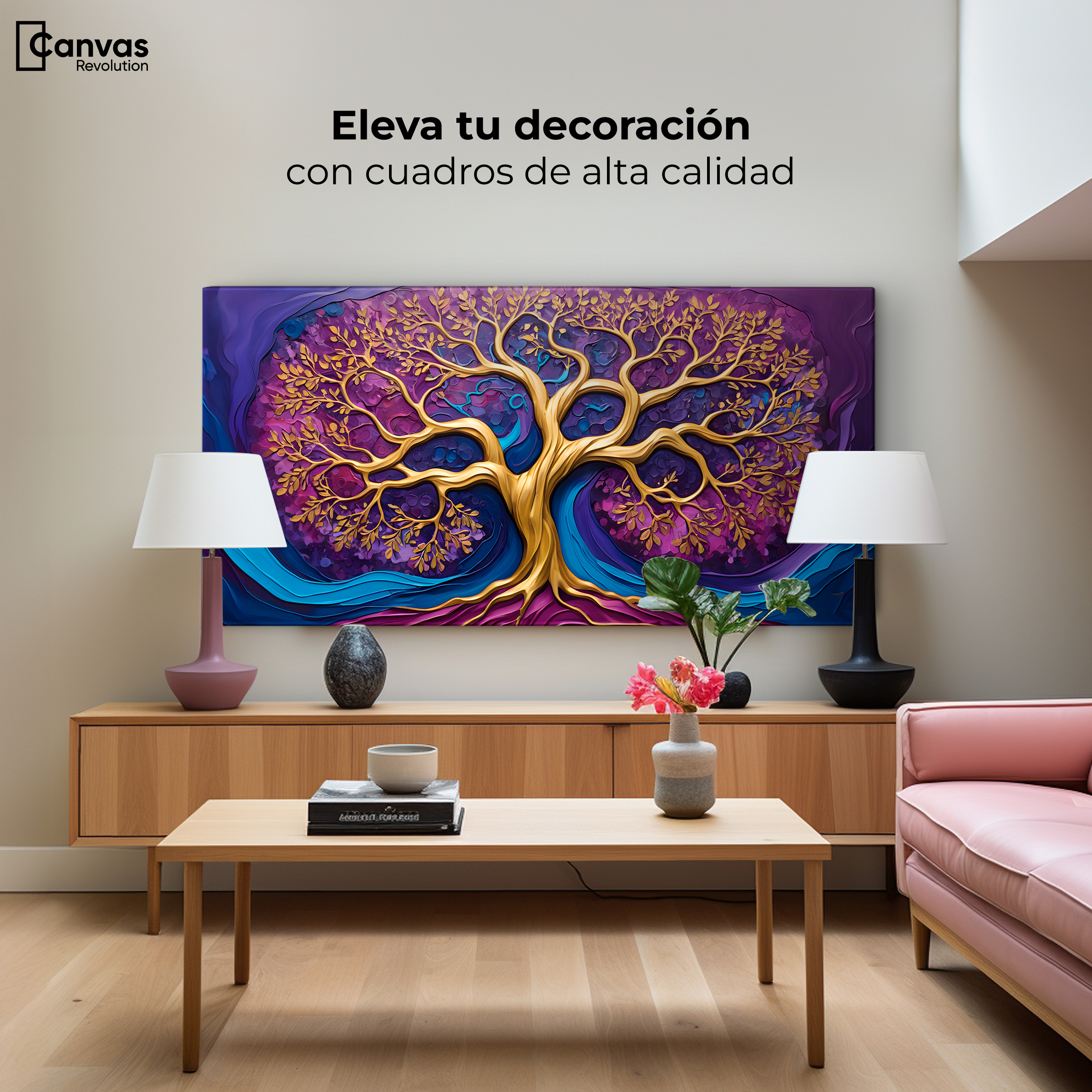 Foto 4 pulgar | Cuadro Árbol De La Vida Canvas Árbol Vida Renacer 120x60
