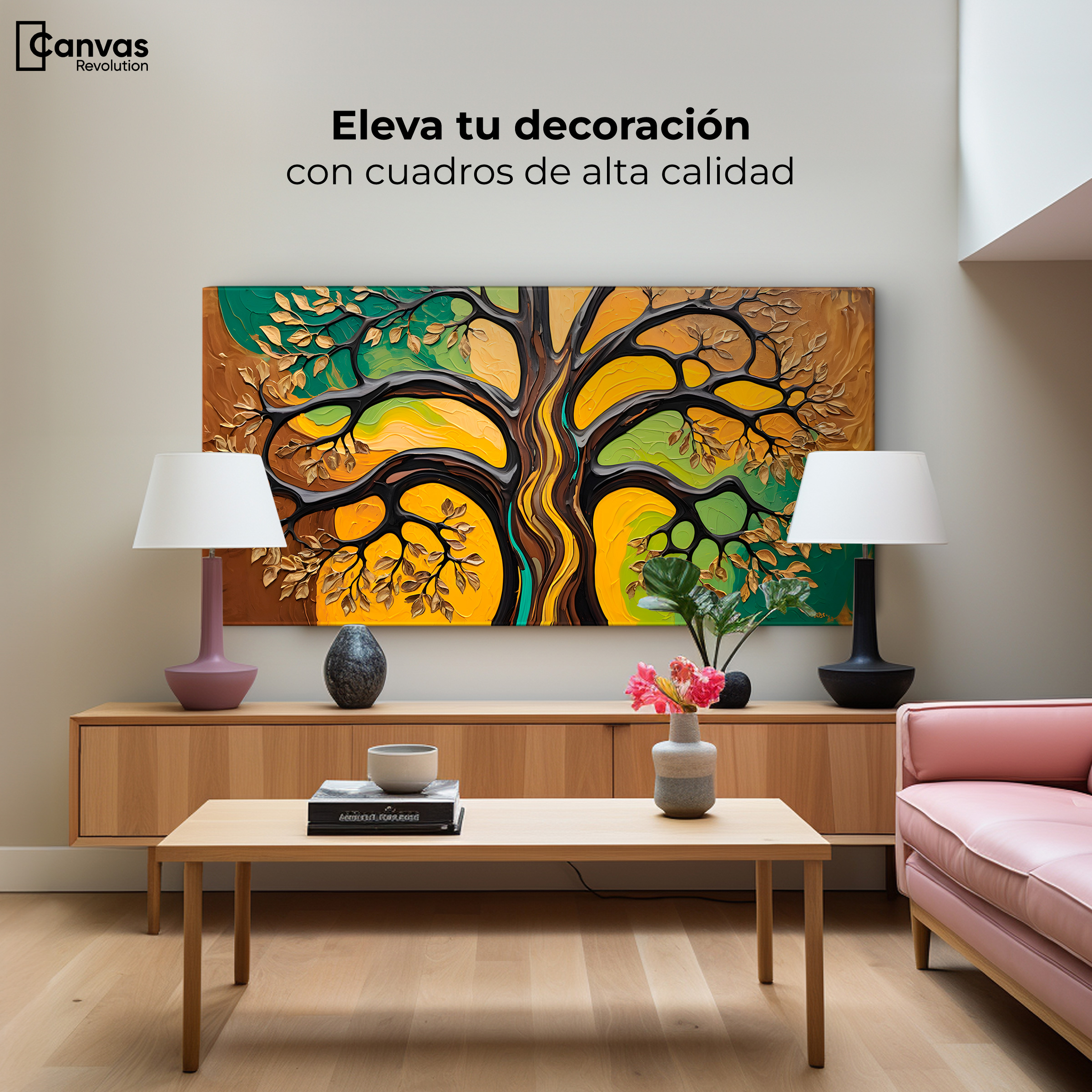 Foto 4 pulgar | Cuadro Árbol De La Vida Canvas Árbol Vida Aliento 120x60