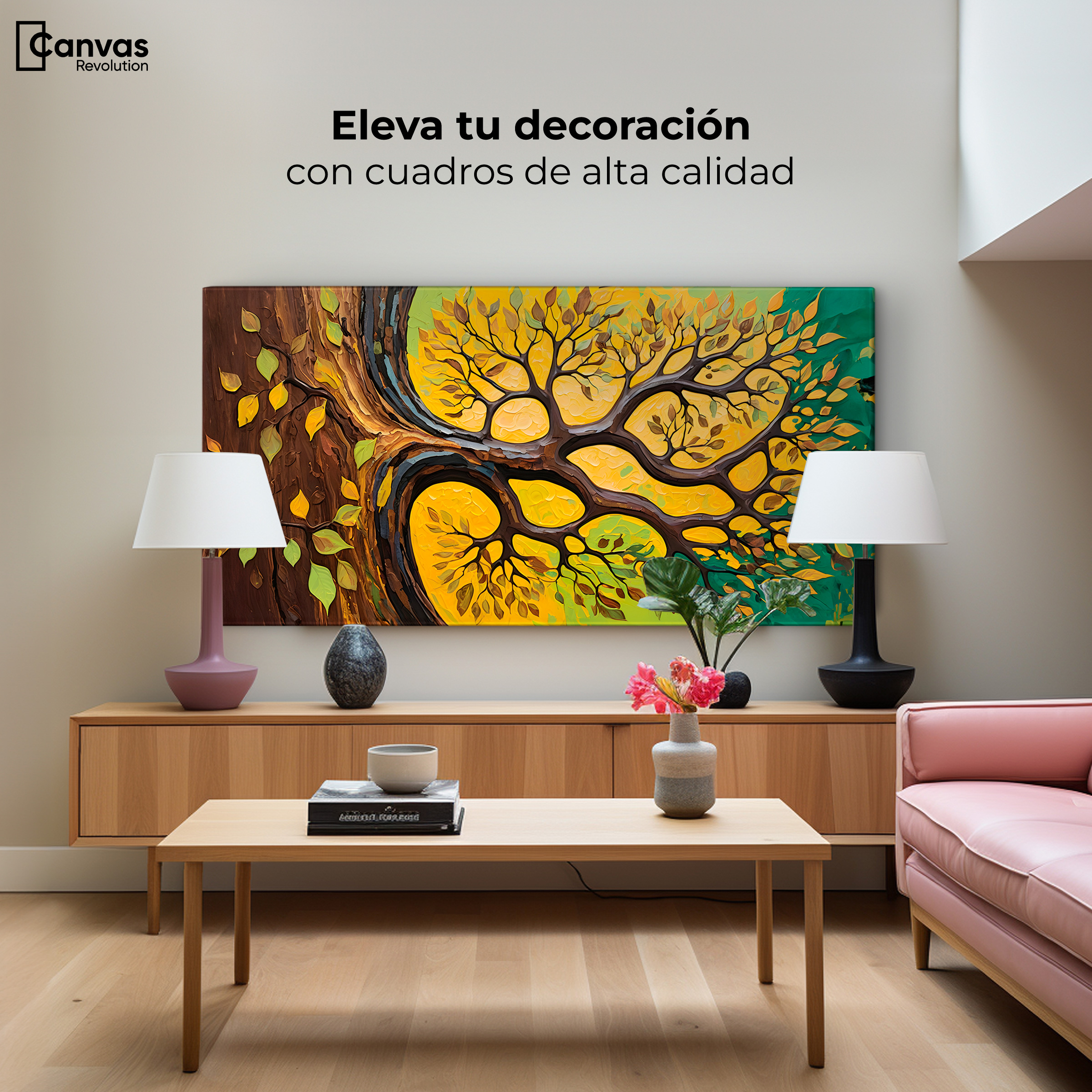 Foto 4 pulgar | Cuadro Árbol De La Vida Canvas Árbol Vida Pulsante 120x60
