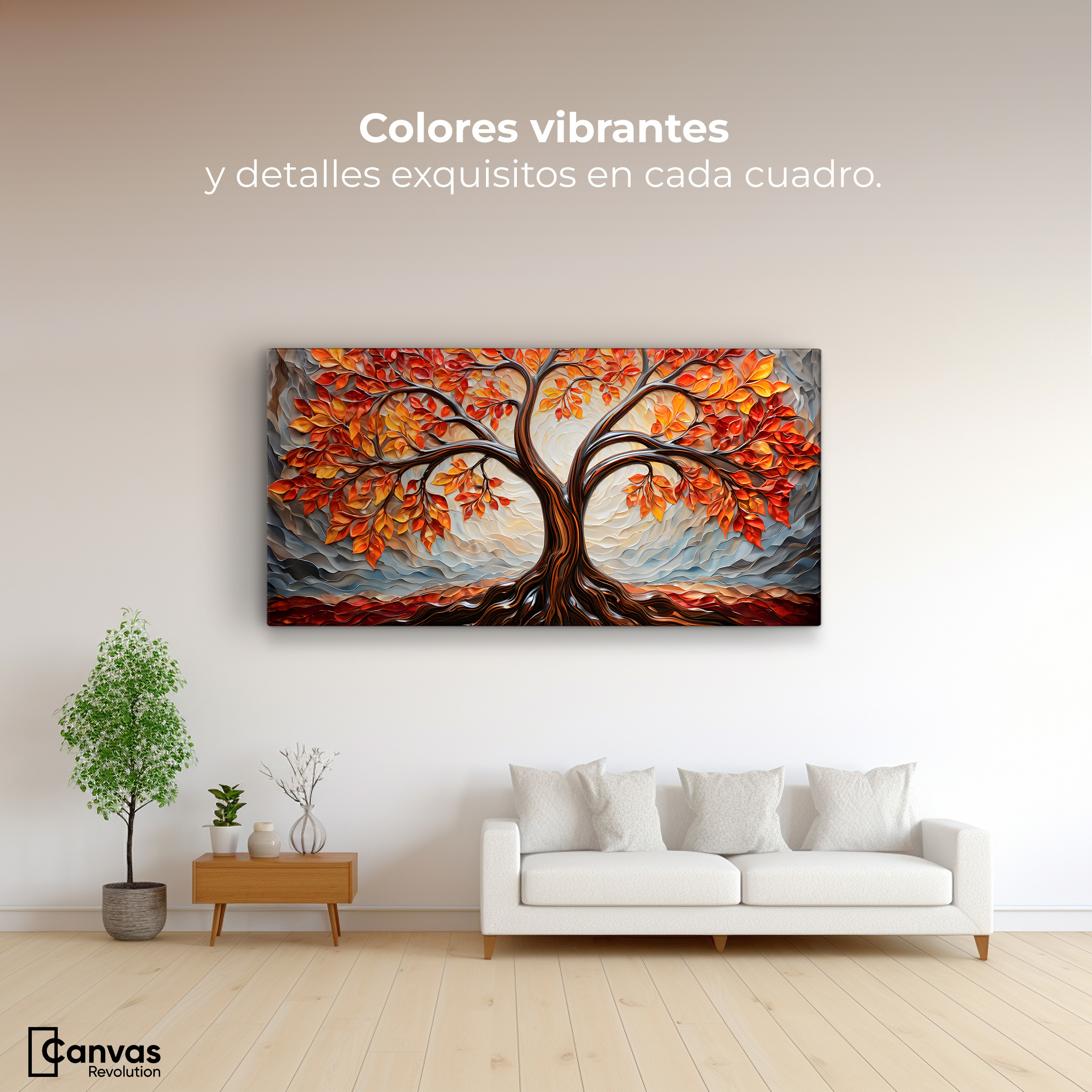 Foto 3 pulgar | Cuadro Árbol De La Vida Canvas Árbol Vida Viento 120x60