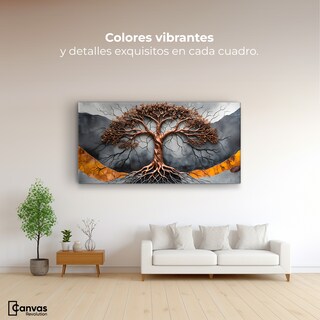 Foto 2 | Cuadro Árbol De La Vida Canvas Árbol Vida Onix 120x60