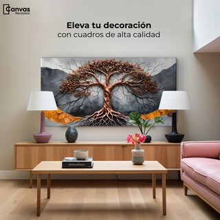 Foto 3 | Cuadro Árbol De La Vida Canvas Árbol Vida Onix 120x60