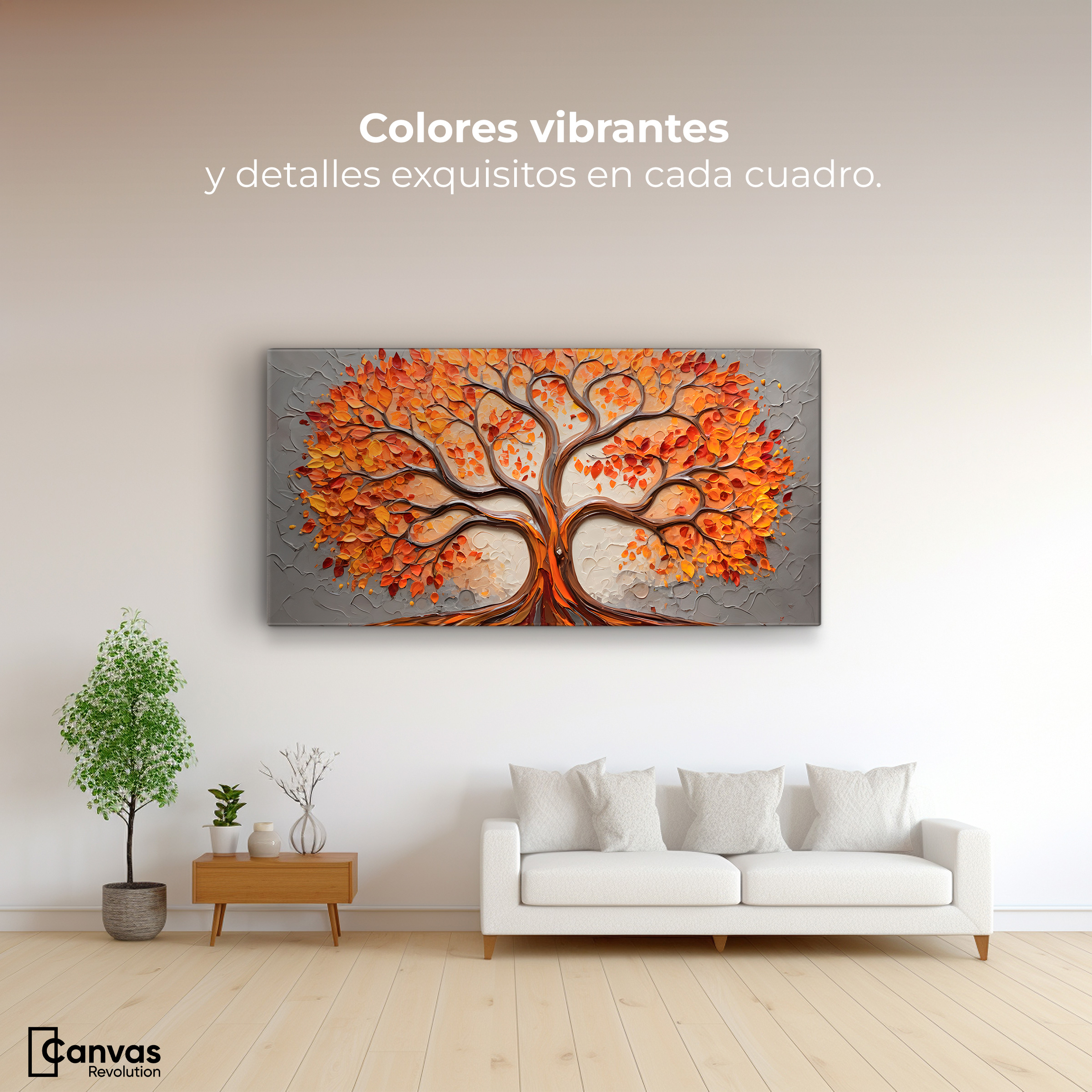 Foto 3 pulgar | Cuadro Árbol De La Vida Canvas Árbol Vida Fuego 120x60