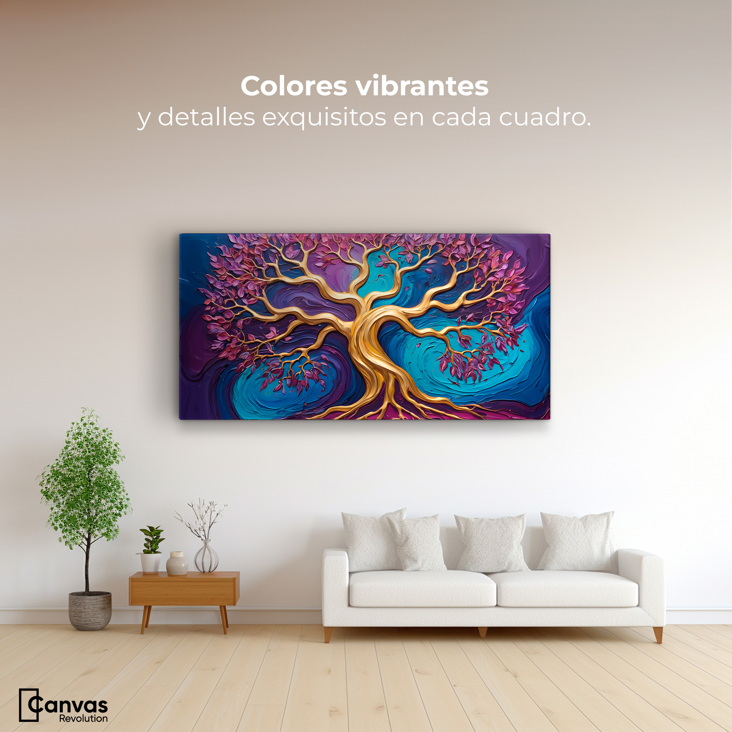 Foto 3 pulgar | Cuadro Árbol De La Vida Canvas Árbol Vida Infinito 120x60