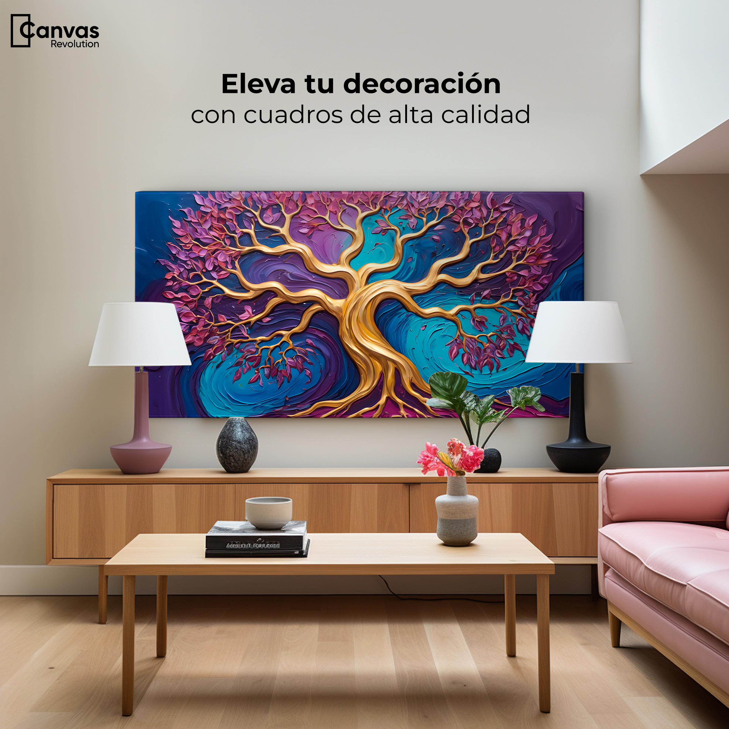 Foto 4 pulgar | Cuadro Árbol De La Vida Canvas Árbol Vida Infinito 120x60
