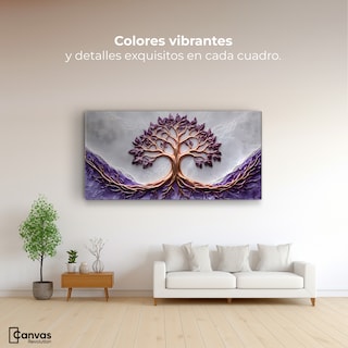 Foto 2 | Cuadro Árbol De La Vida Canvas Árbol Vida Lavanda 120x60