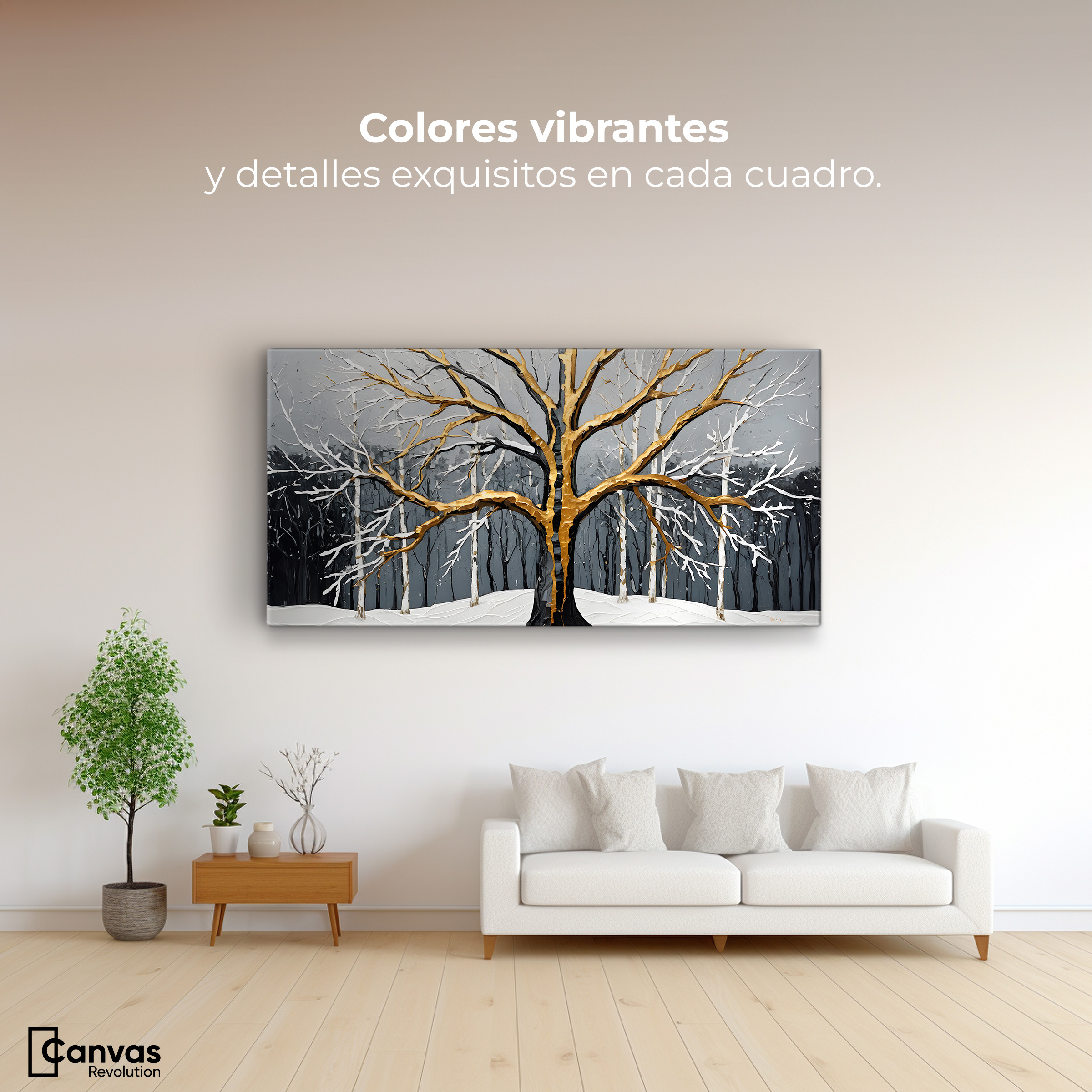 Foto 3 pulgar | Cuadro Árbol De La Vida Canvas Árbol Vida Invierno 120x60