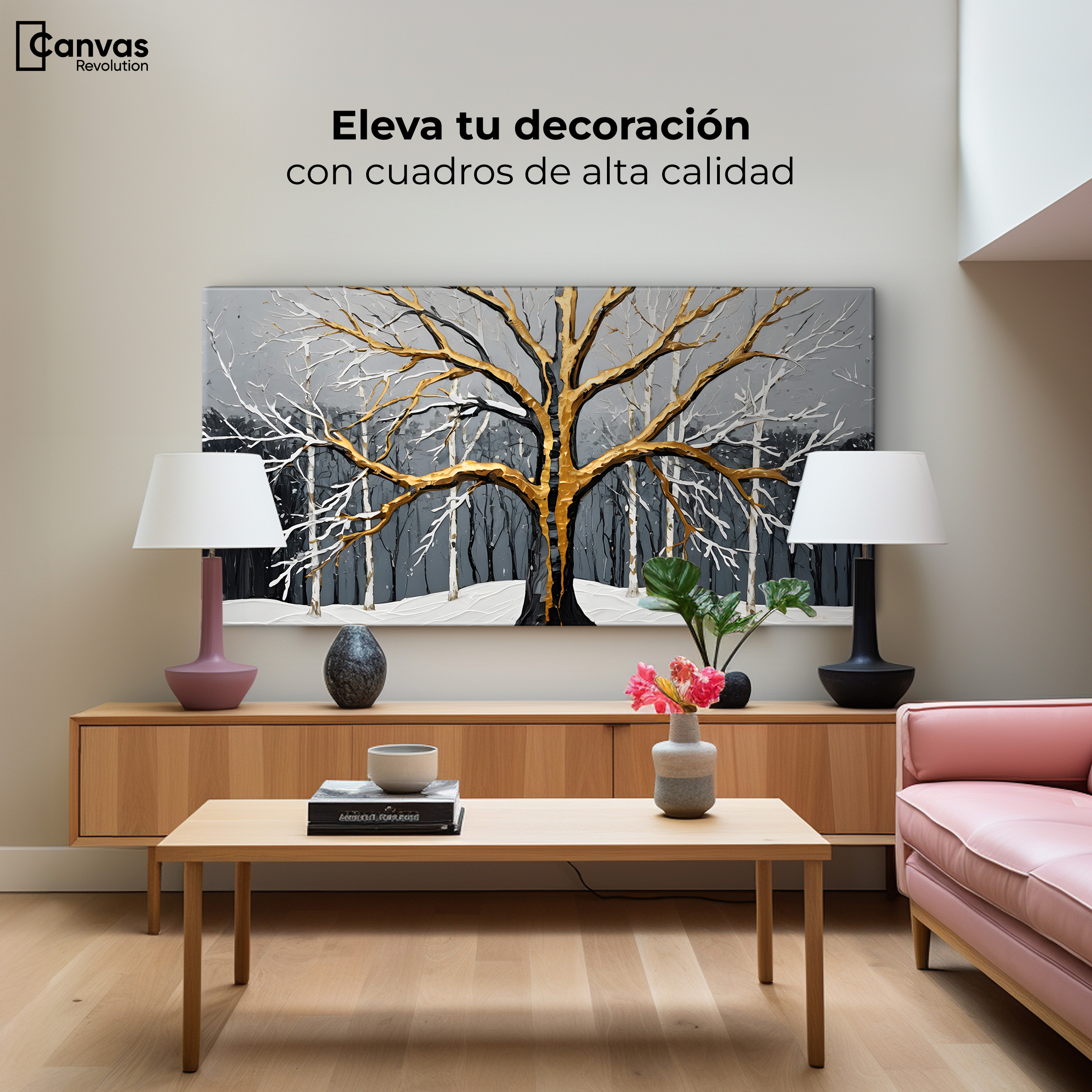 Foto 4 pulgar | Cuadro Árbol De La Vida Canvas Árbol Vida Invierno 120x60