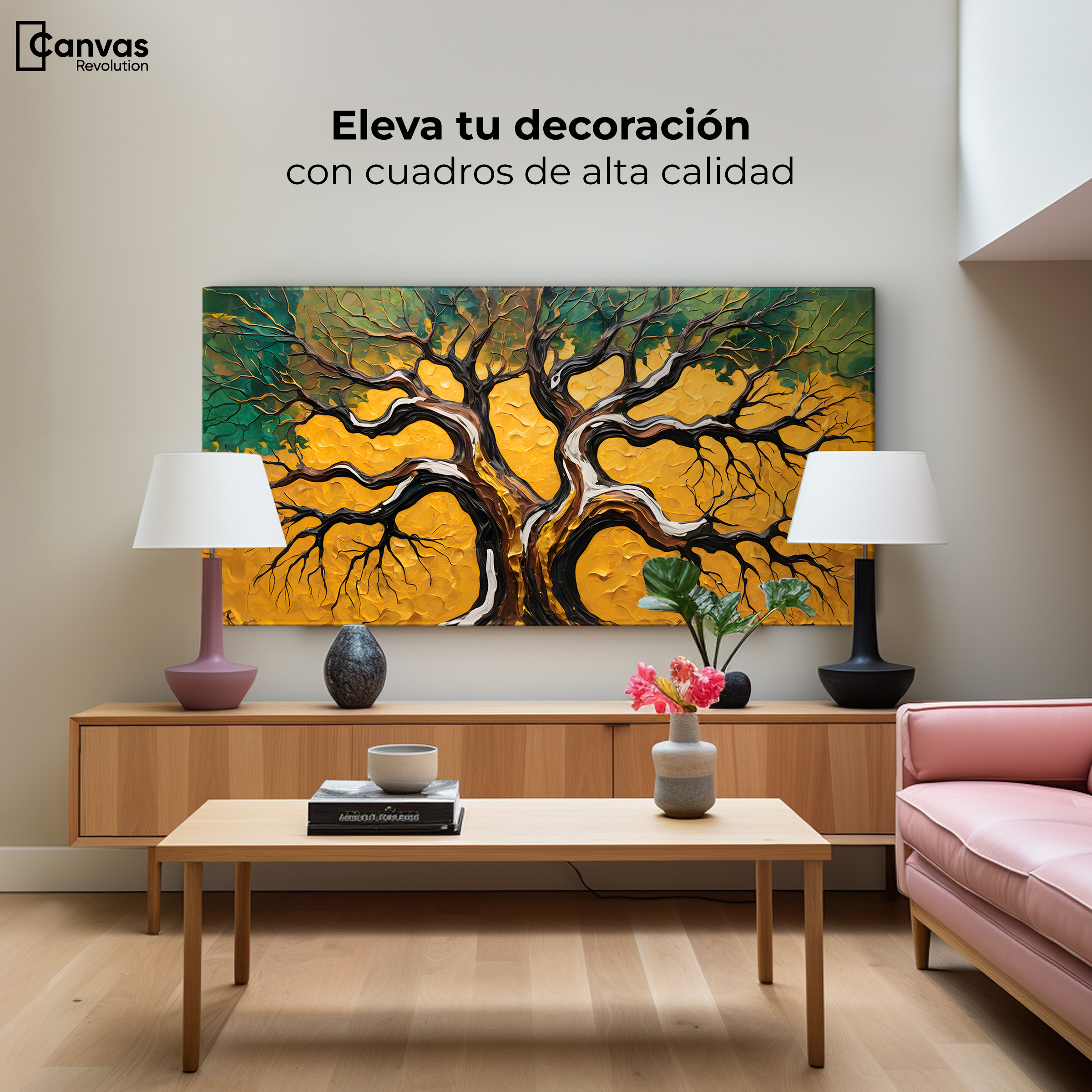 Foto 4 pulgar | Cuadro Árbol De La Vida Canvas Árbol Vida Plenitud 120x60
